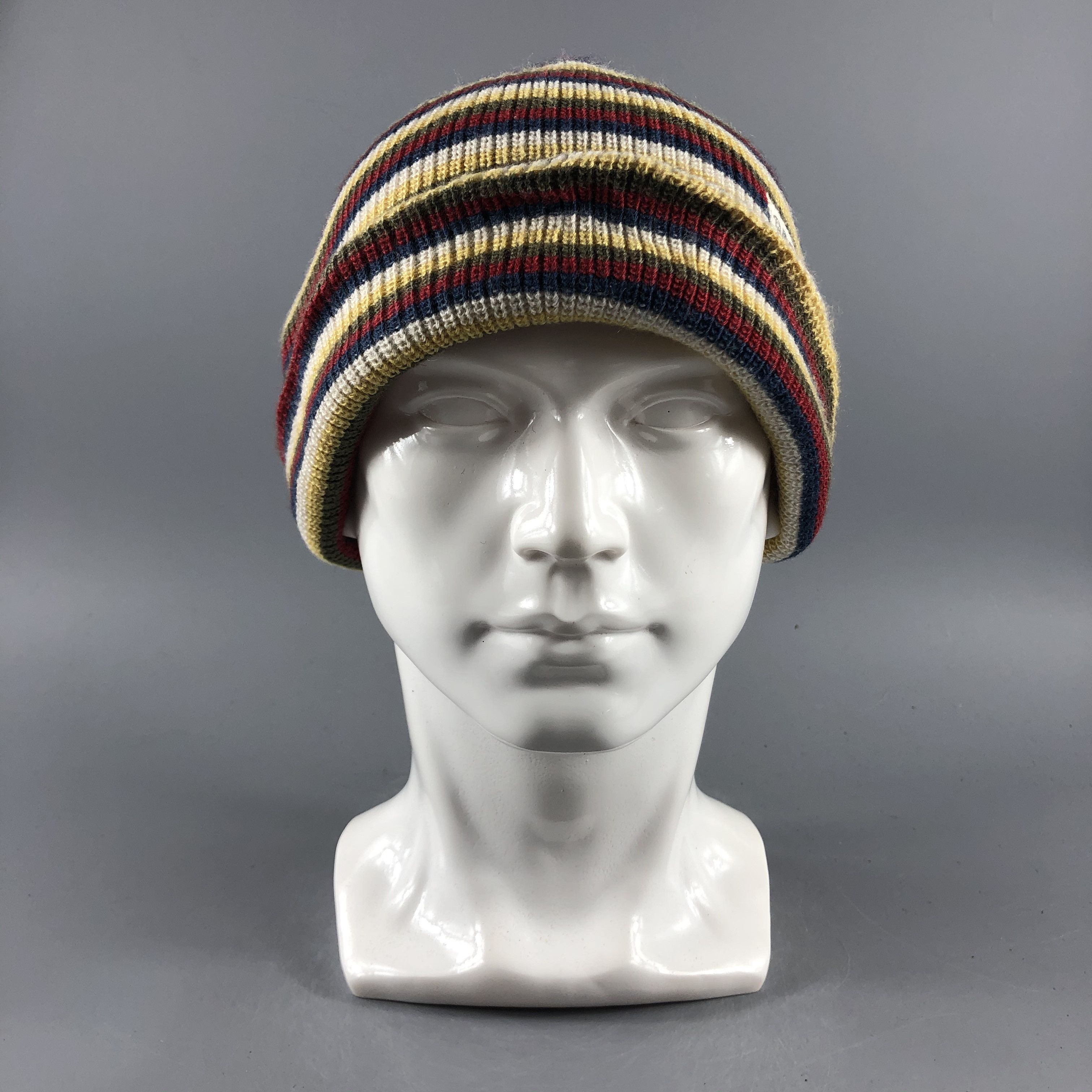 image of Vintage Eab Stripe Cuffless Beanie Snow Hat Snow Cap -D315, Men's
