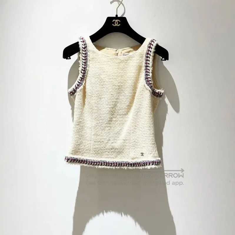 Chanel Chanel Ivory Cotton Blend Long Sleeve Cardigan . Size S / US 4 / IT 40 - 3 Thumbnail
