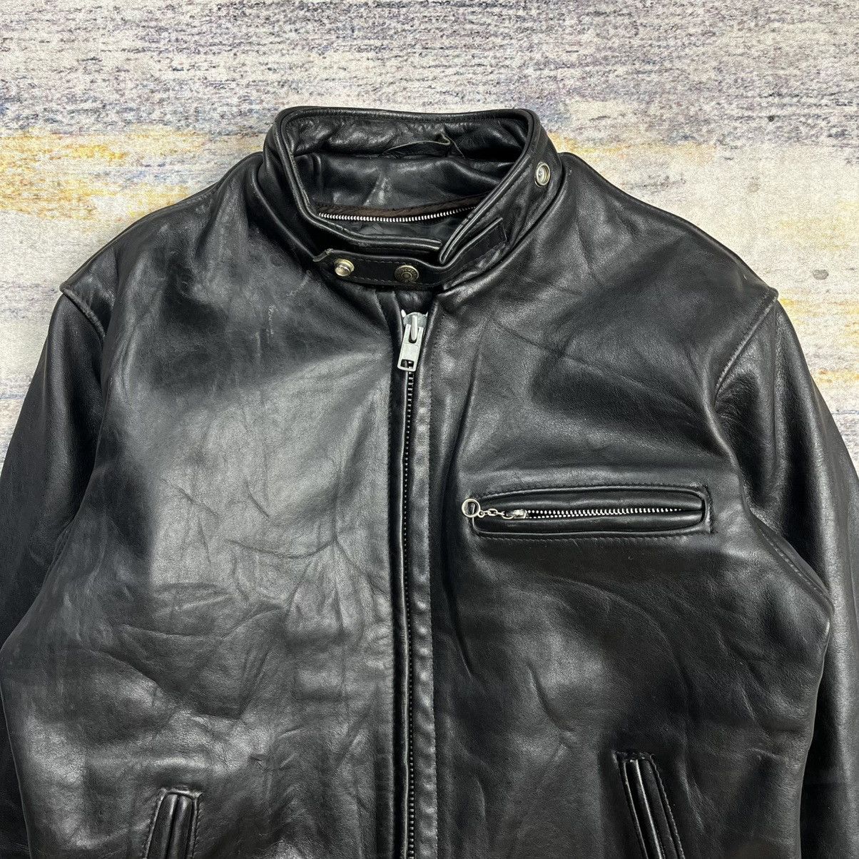 Schott × Vanson Leathers Vintage 90s Schott 013 cafe racer biker leather jacket Size US M / EU 48-50 / 2 - 3 Thumbnail