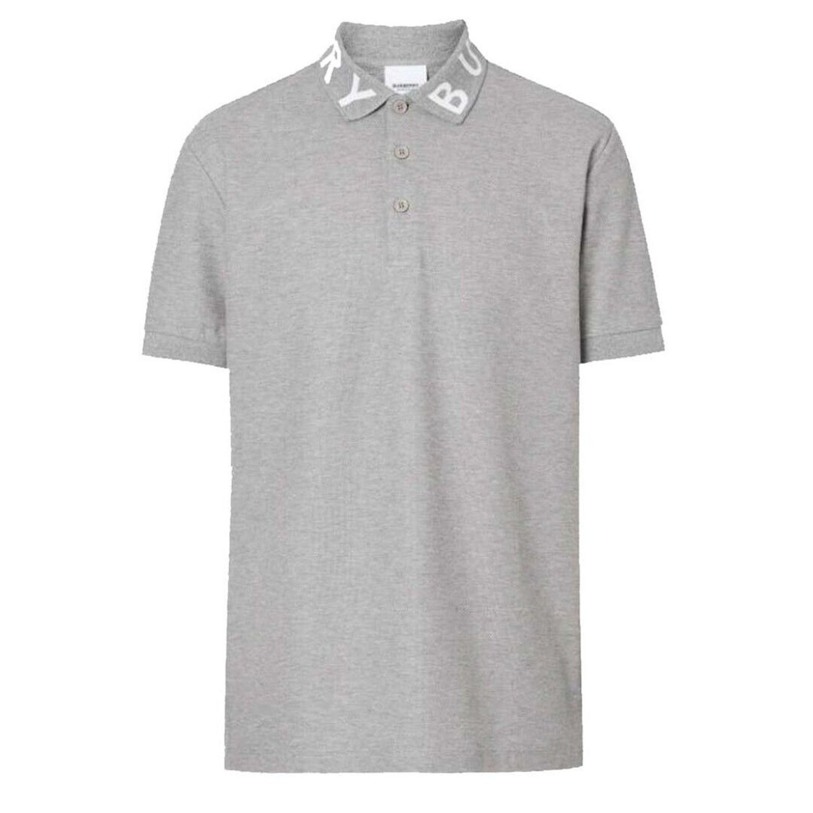 Burberry BURBERRY RYLAN GRAY COTTON COLLAR LOGO SHORT SLEEVE SHIRT XL Size US XL / EU 56 / 4 - 1 Thumbnail