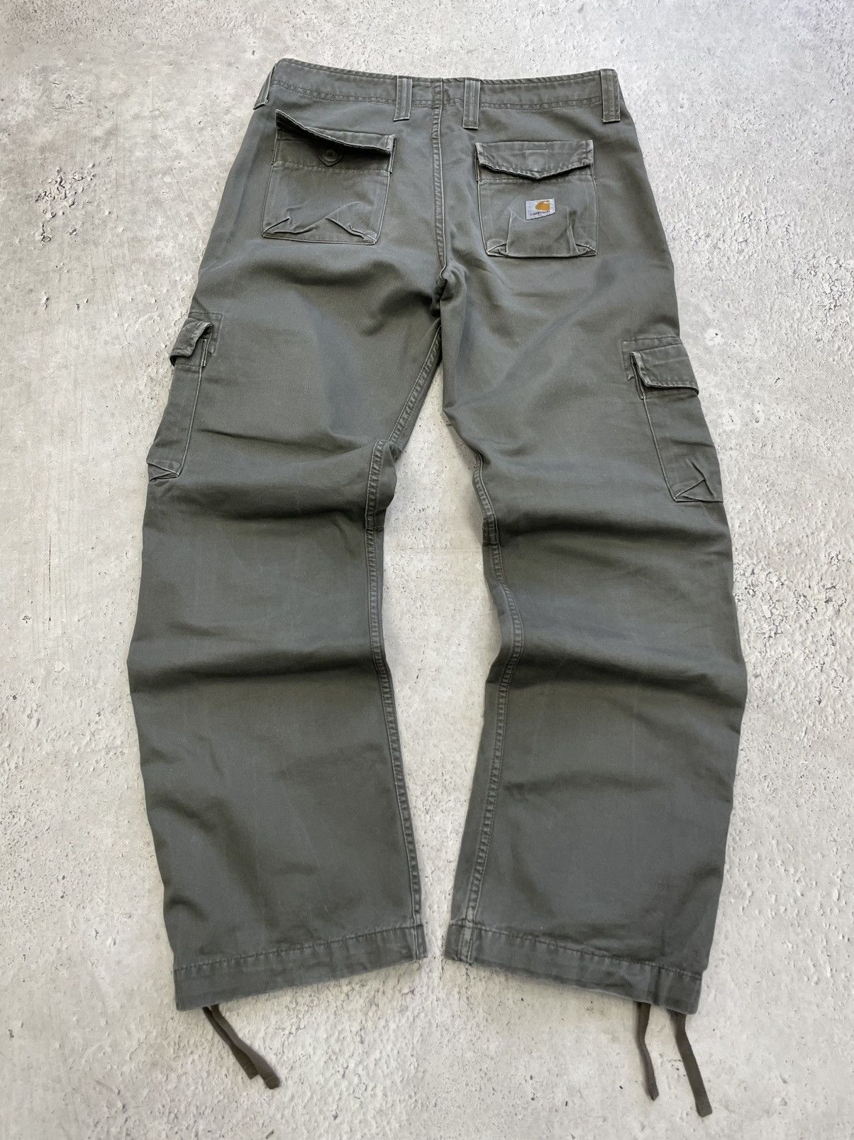 Carhartt Carhartt Workwear Dark Green Cargo Pants Utility Style Size US 31 - 9 Thumbnail