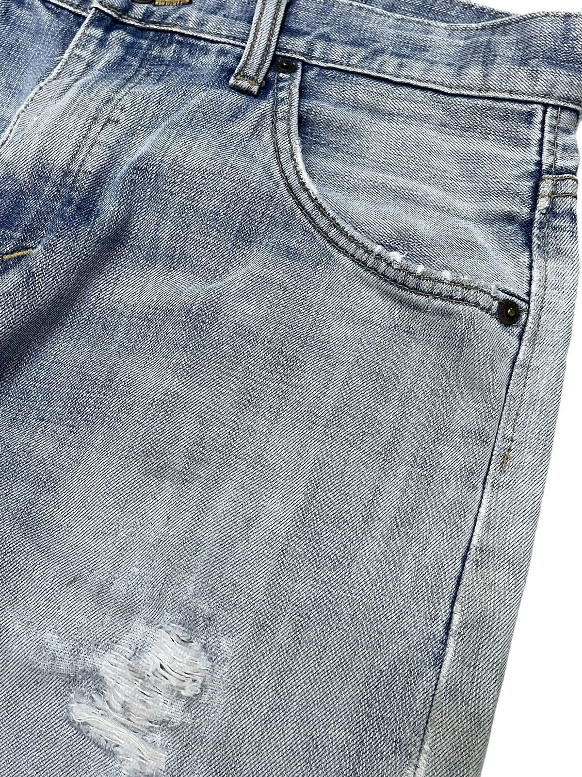 Edwin × Vintage Edwin XV Light Wash Distressed Straight Jeans Size US 30 / EU 46 - 10 Thumbnail