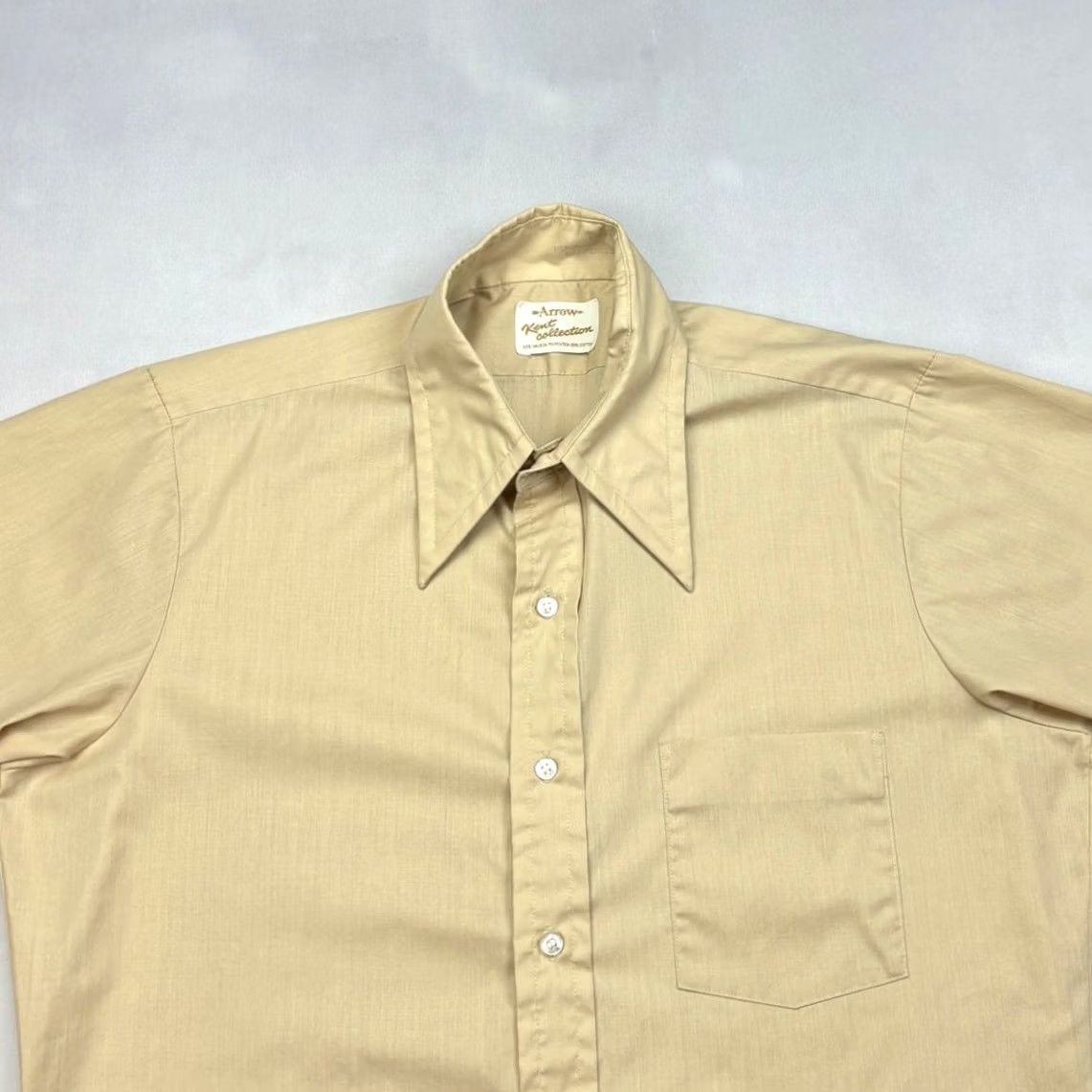 Arrow VINTAGE Arrow Shirt Men's Large Short Sleeve 70s Yellow Size US L / EU 52-54 / 3 - 2 Thumbnail