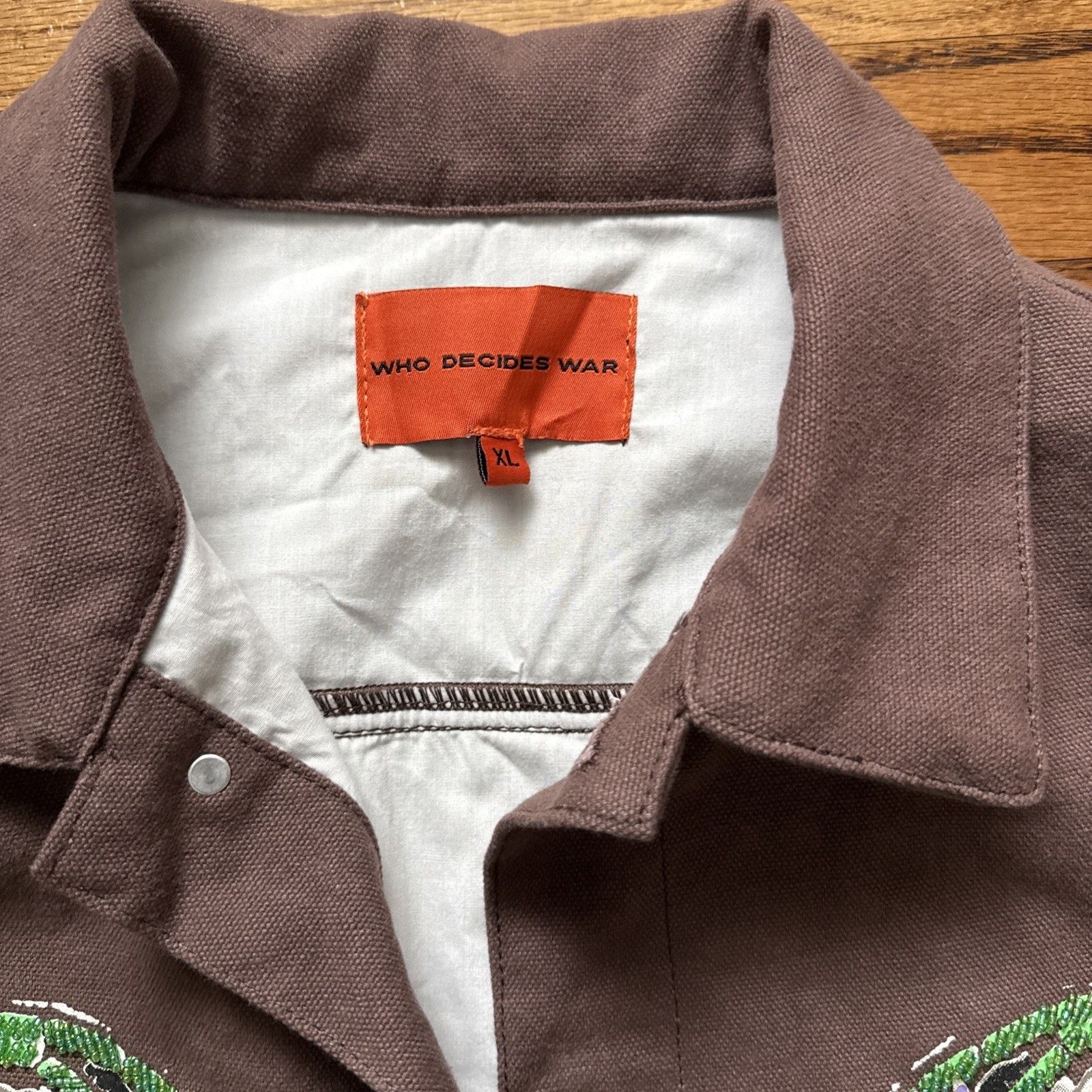 Who Decides War Who Decides War Graphic Print Denim Jacket Size XL Size US XL / EU 56 / 4 - 5 Thumbnail