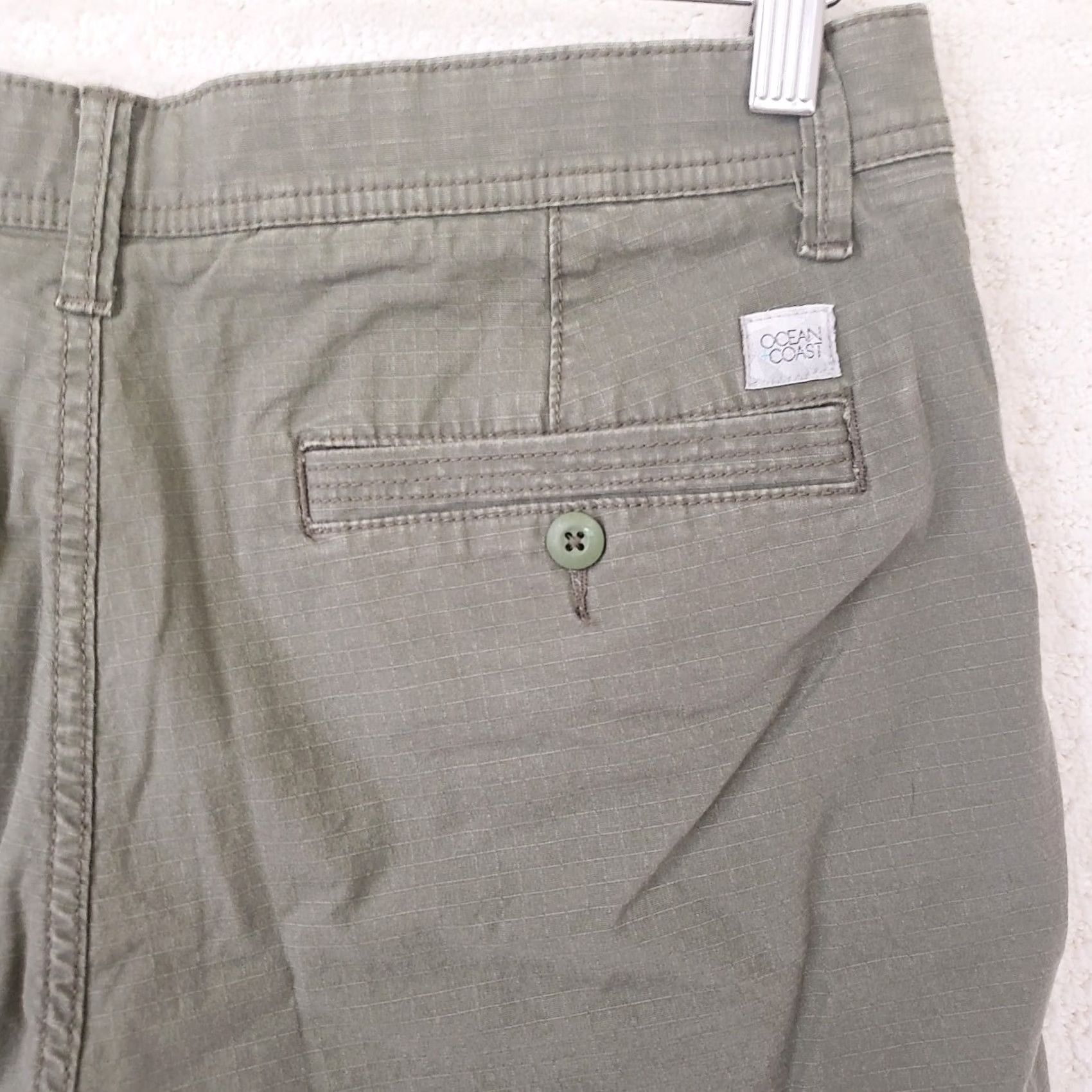 Vintage Ocean & Coast Shorts Men’s 32 Green Cargo Ripstop Cotton Zip Pocket Plaid Casual Summer Fall Spring Size US 32 / EU 48 - 6 Thumbnail