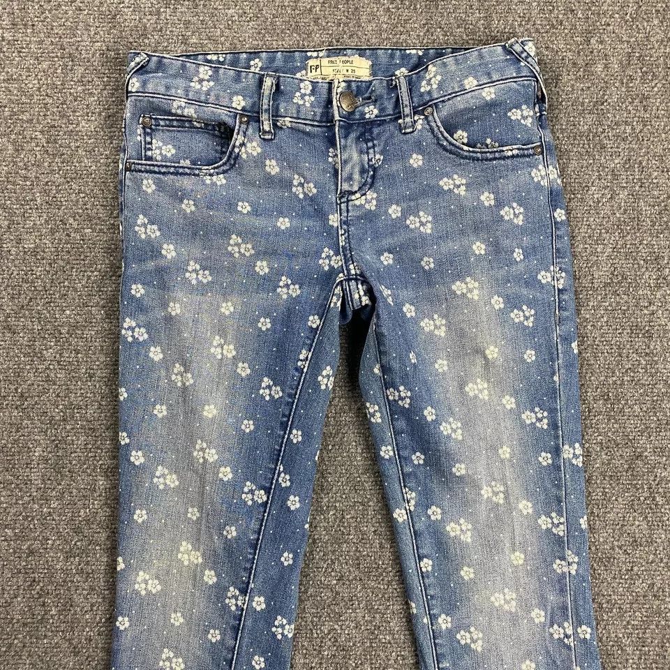 Free People Free People Jeans Women's W 25 Denim Floral Distressed Size 25" / US 0 / IT 36 - 2 Thumbnail