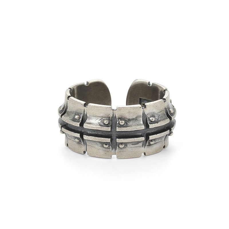 Jewelry Resizable 925 Sterling Silver Mechanical Pattern Ring Size ONE SIZE - 2 Thumbnail