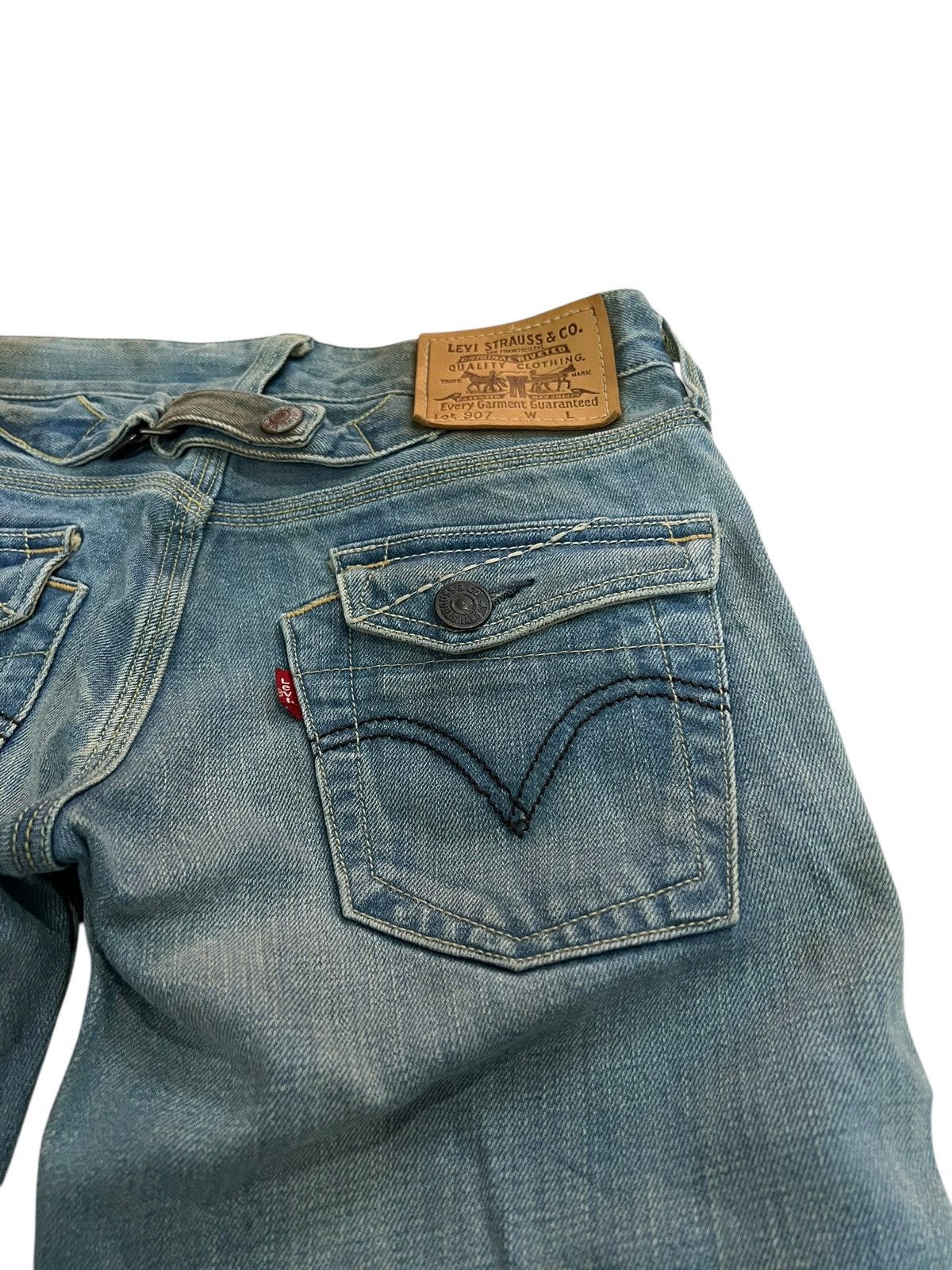 Levi's × Levi's Vintage Clothing 🌈90’s Style Levis Lot 907 Distress Mud Wash Flare Jean Japan Size US 28 / EU 44 - 14 Thumbnail