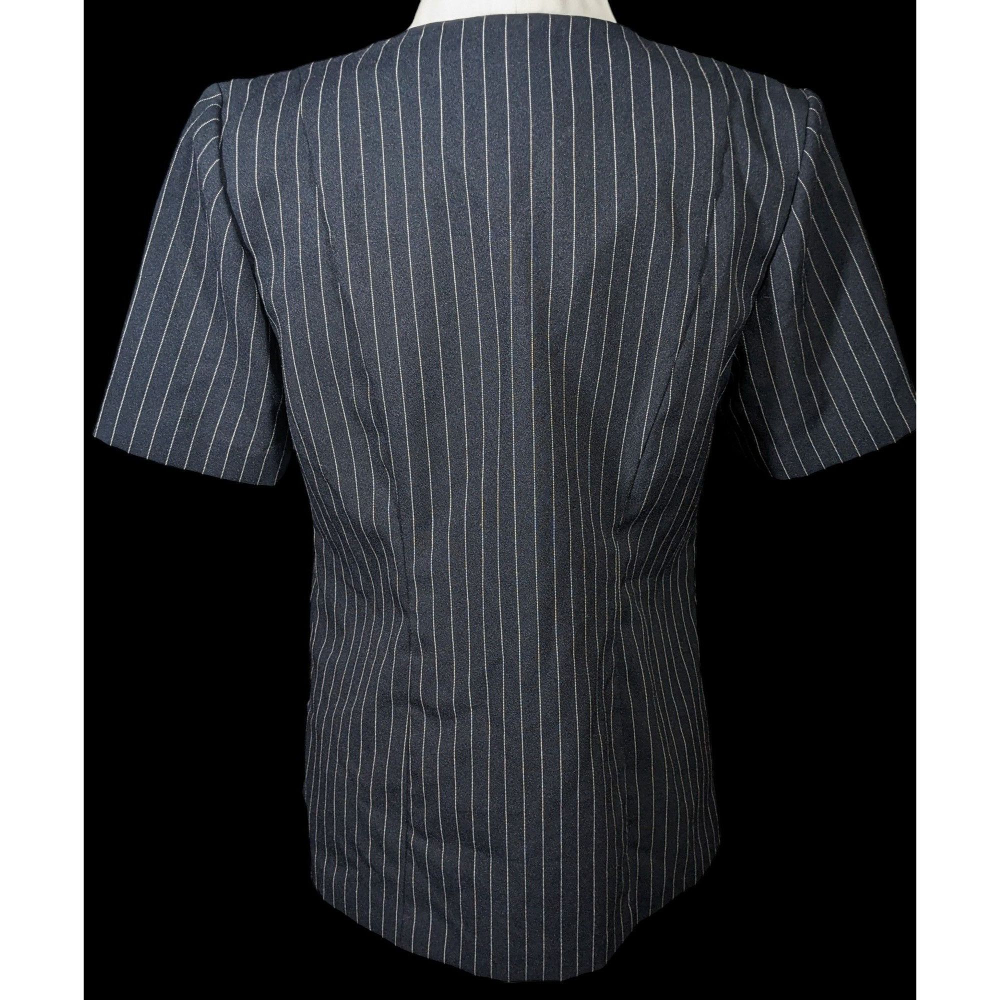 Other Vintage BFA Classics Pinstripe Blazer With Faux Undershirt C Size L / US 10 / IT 46 - 2 Thumbnail