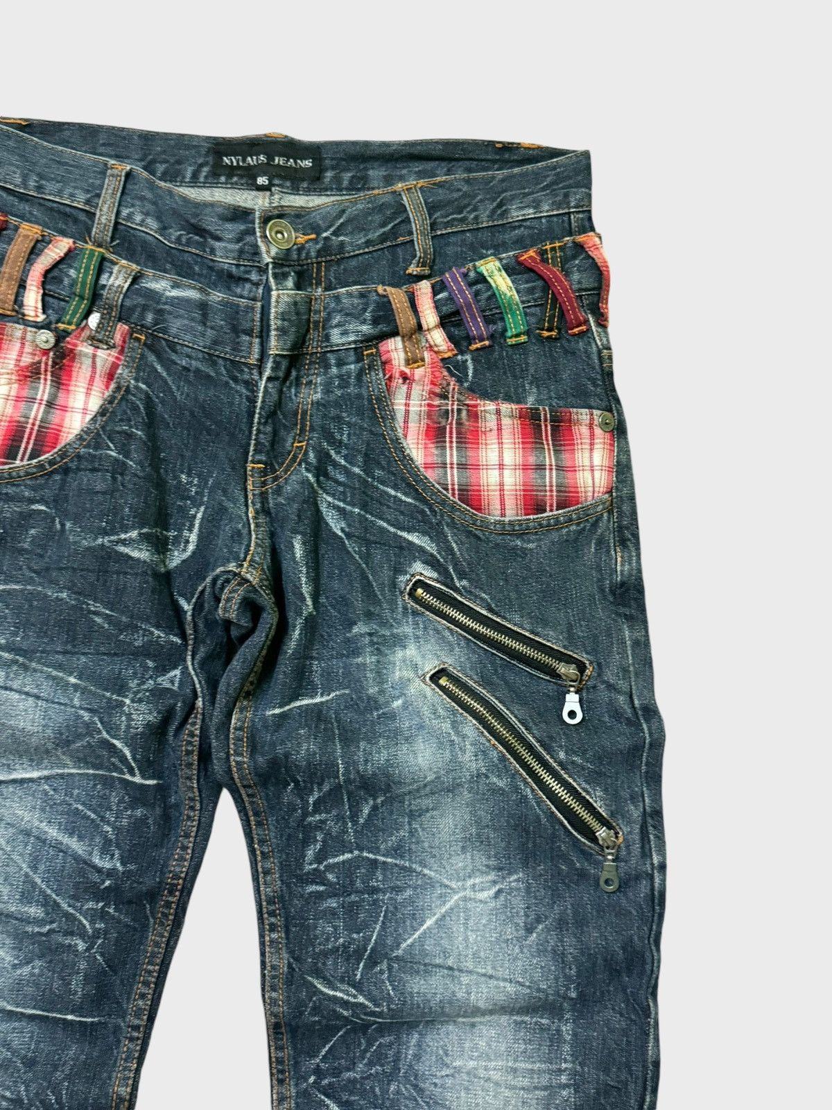 Hysteric Glamour × Japanese Brand × Seditionaries VTG NYLAUS DOUBLE WAIST ZIPPER PUNKY CLAW MARK DENIM JEANS Size US 32 / EU 48 - 5 Thumbnail