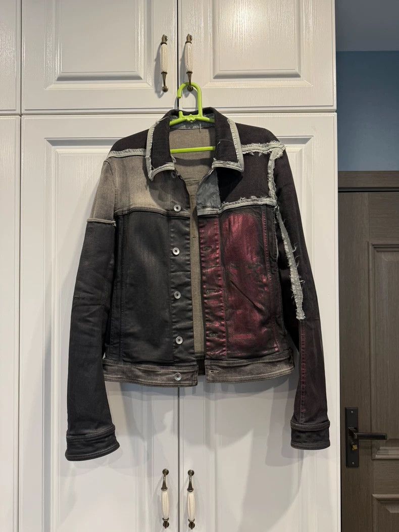 Rick Owens rick owens Patchwork brush wax red wax jacket Size US M / EU 48-50 / 2 - 1 Thumbnail