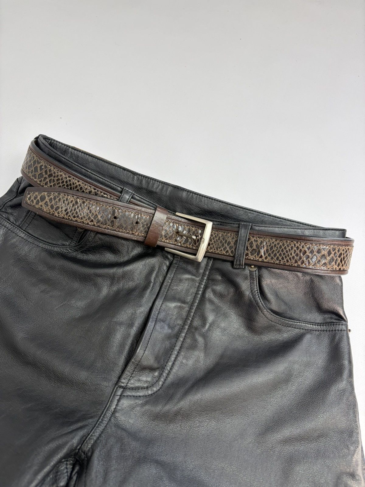 Hysteric Glamour Gothic Leather Belt with Sculpted Metal Panels LGB Vibe Size 36 - 13 Thumbnail
