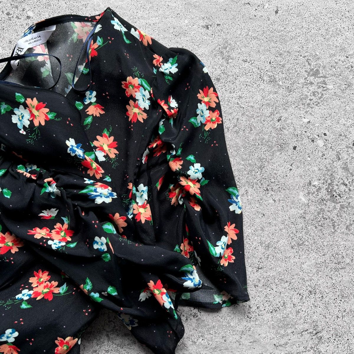 Designer × Zara Zara Women’s Viscose Black Floral Dress Streetwear Size XS / US 0-2 / IT 36-38 - 8 Thumbnail