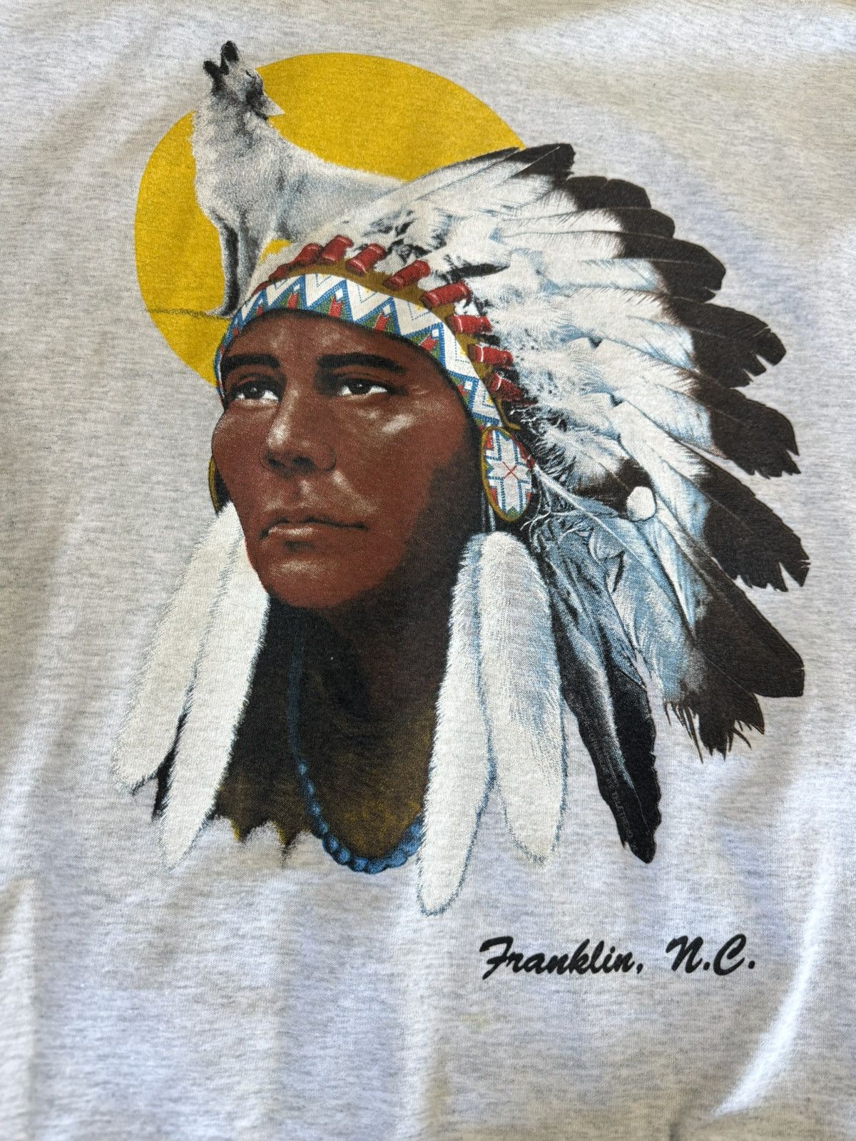 Vintage Vintage Franklin N.C Native American Wolf Tee Size US XL / EU 56 / 4 - 4 Thumbnail