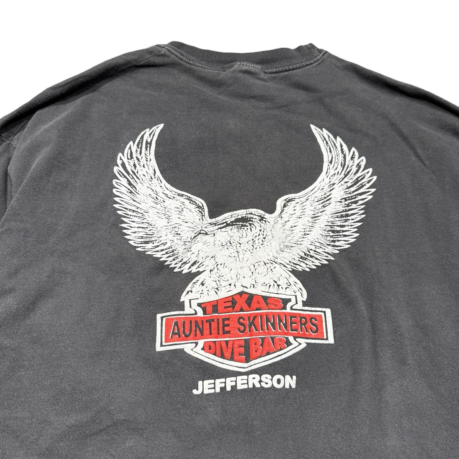 Designer Texas Auntie Skinners Dive Bar Vintage Long Sleeve Biker Tee Size US XL / EU 56 / 4 - 3 Thumbnail