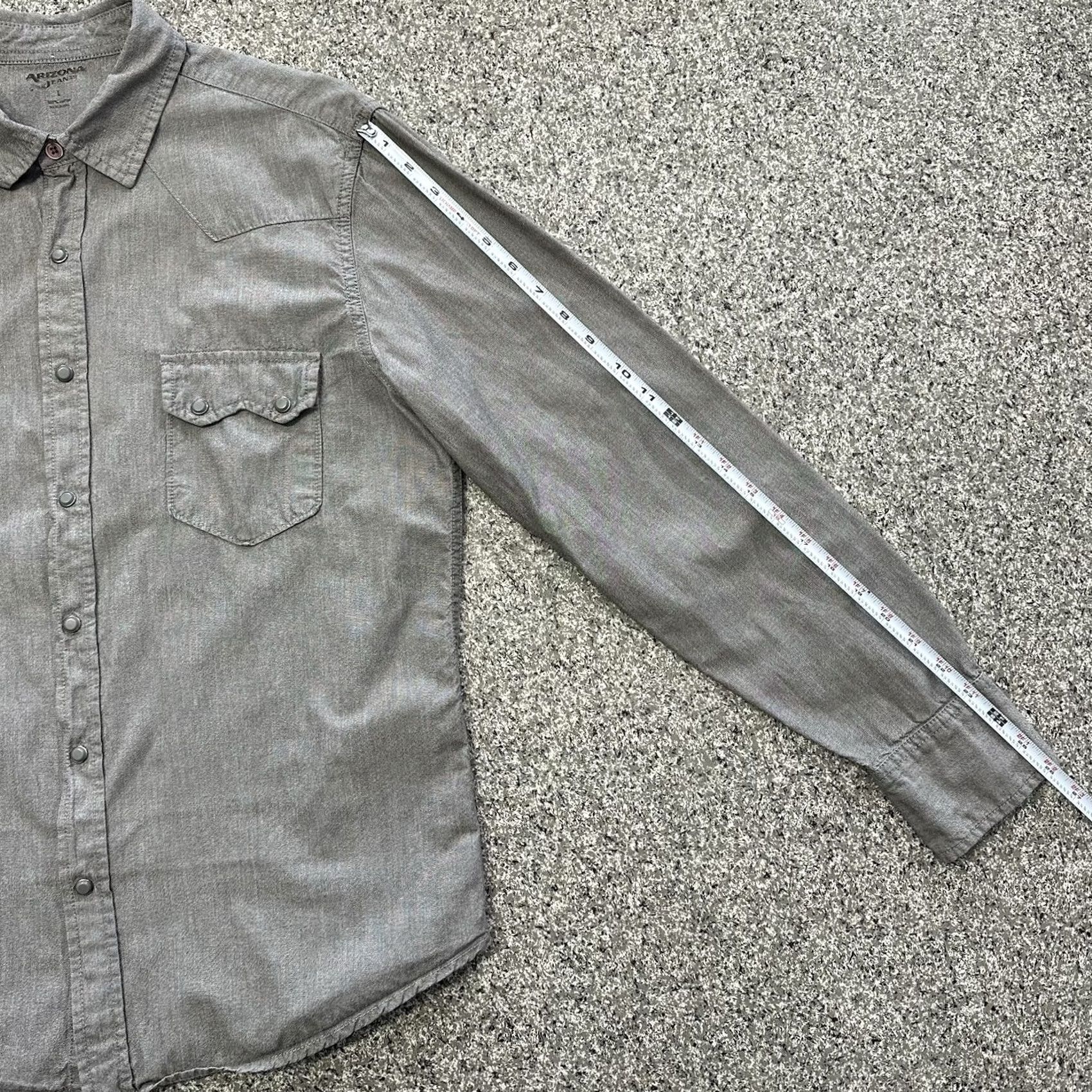 Vintage VINTAGE Arizona Jeans Western Snap Shirt Mens L Long Sleeve Collared Gray Size US L / EU 52-54 / 3 - 6 Thumbnail