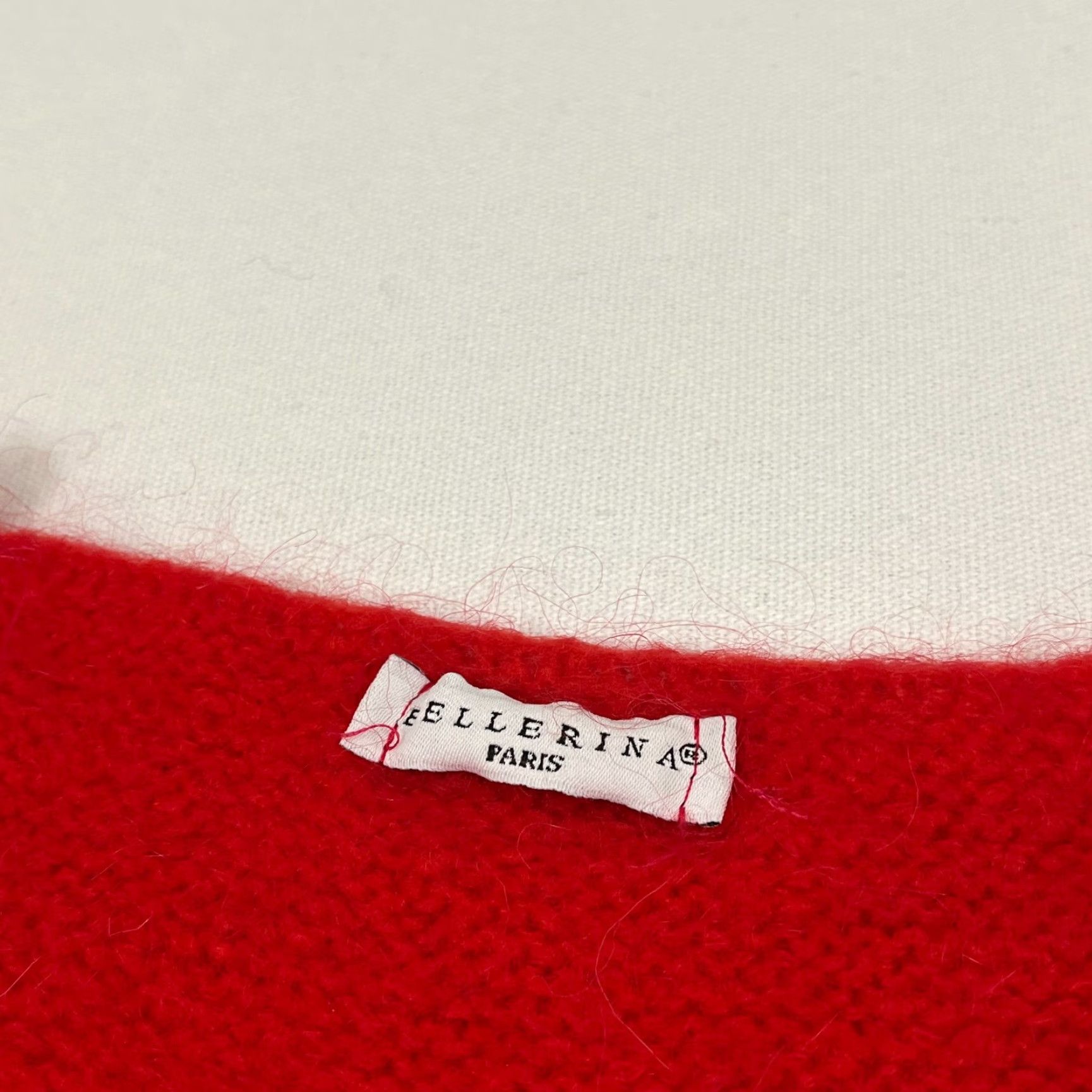 Vintage Bellerina Sweater Women M Red Paris Crop Cherries Mohair Wool Blend Jumper Size M / US 6-8 / IT 42-44 - 2 Thumbnail