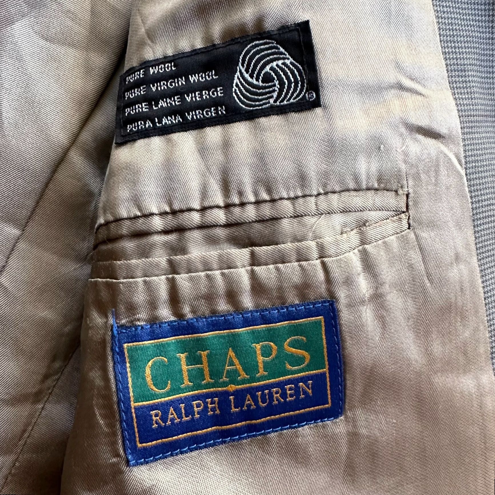 Chaps Chaps Ralph Lauren Blazer Mens 44R Wool Two-Button Notch Gray Solid Jacket Size 44R - 5 Thumbnail