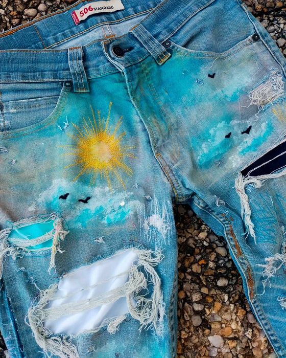 Levi's FUZIYAD Sunset distressed denim jeans