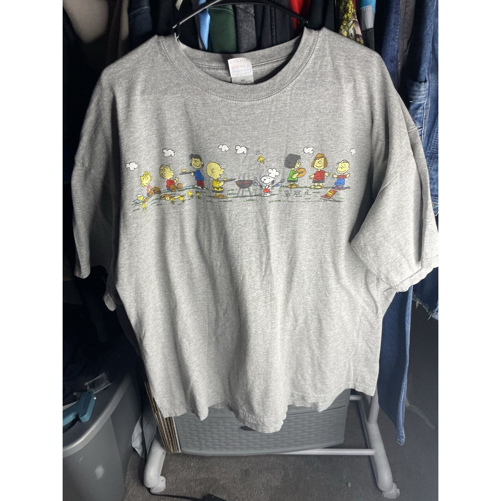 Peanuts Size 2XL- Peanuts By Jim Schulz Vintage Gray T-Shirt Summer Size US XXL / EU 58 / 5 - 1 Thumbnail