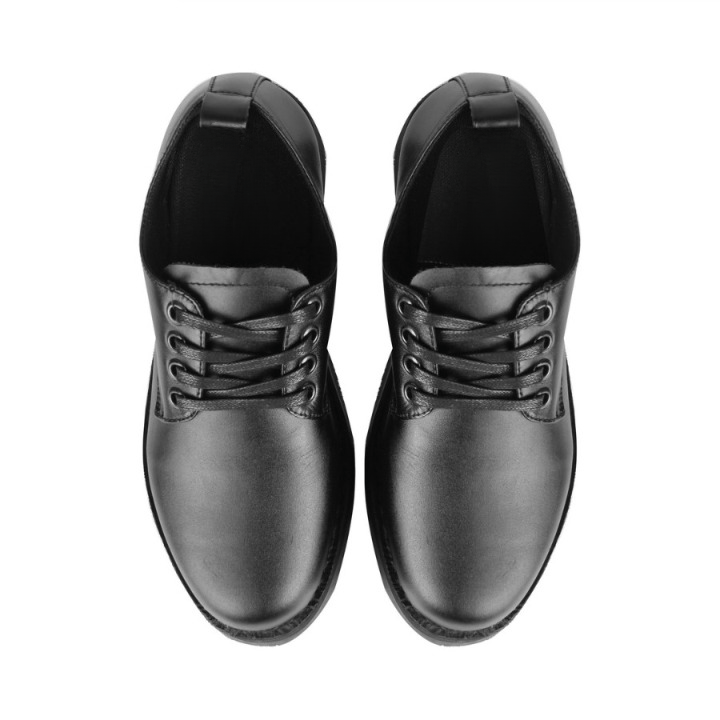 Designer × Genuine Leather Azco Rhino Derby Chunky Flat Black Leather Size US 10 / EU 43 - 3 Thumbnail