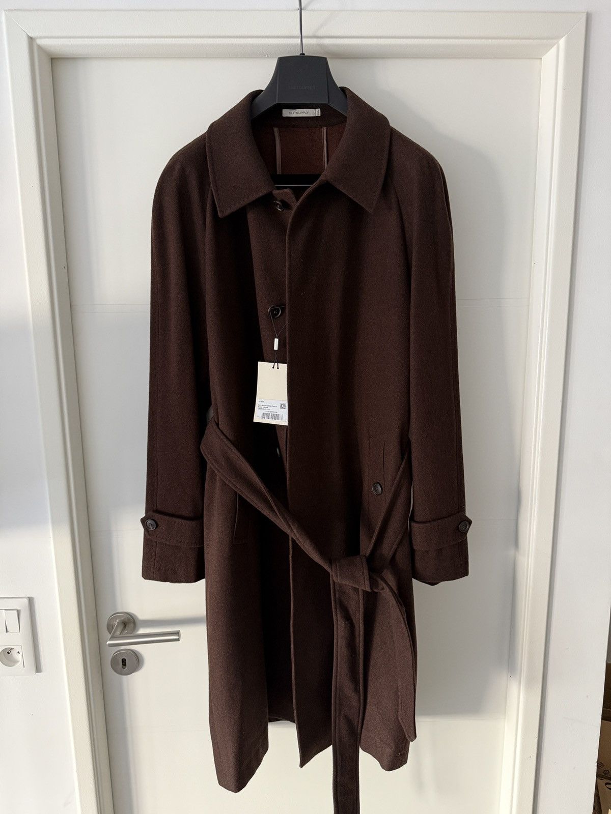 Suitsupply Suitsupply Brown Belted Overcoat Size US XL / EU 56 / 4 - 1 Thumbnail