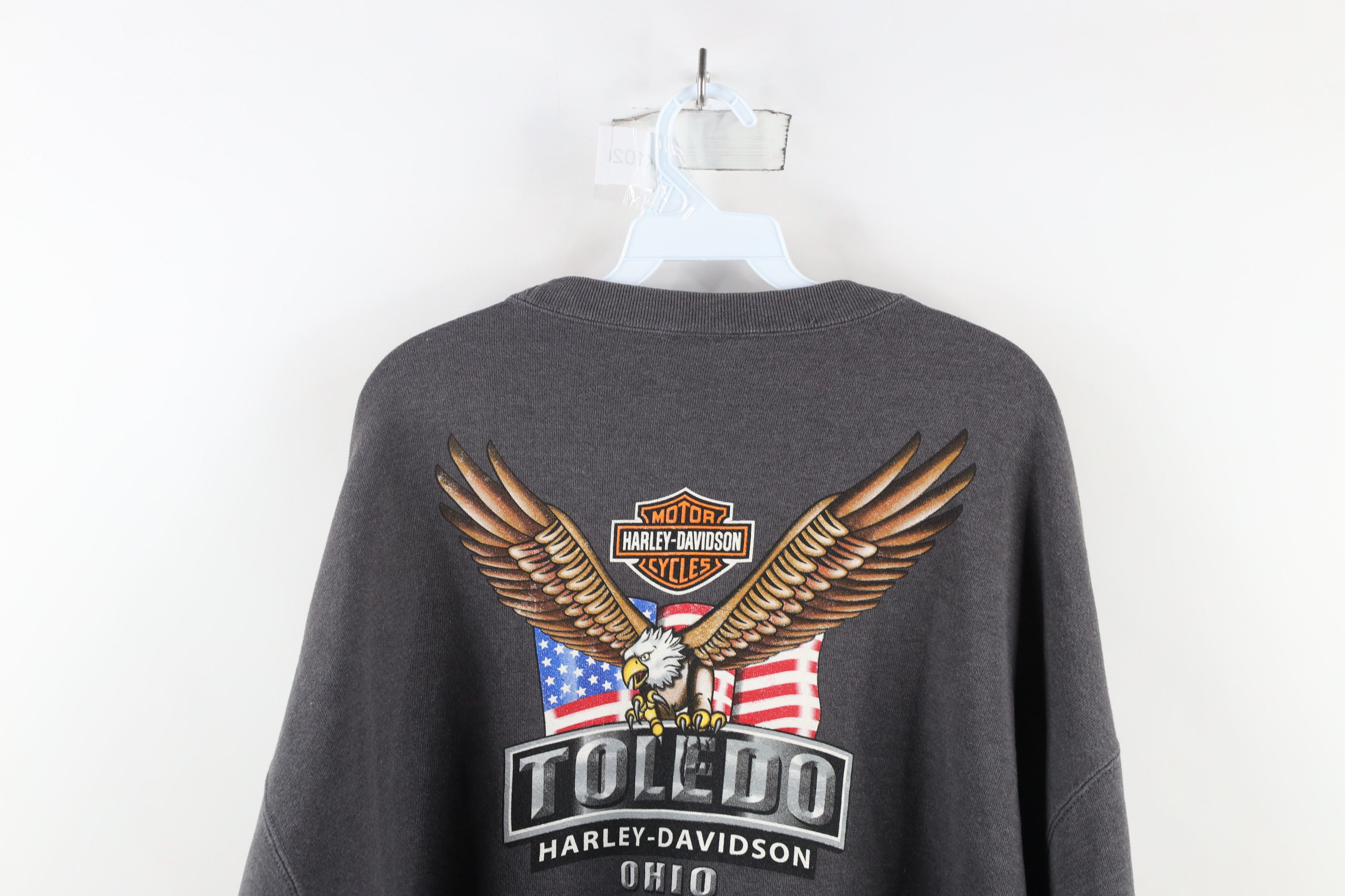 Harley Davidson Vintage Y2K 2007 Harley Davidson Out Eagle Flames Sweatshirt Size US XXL / EU 58 / 5 - 13 Thumbnail