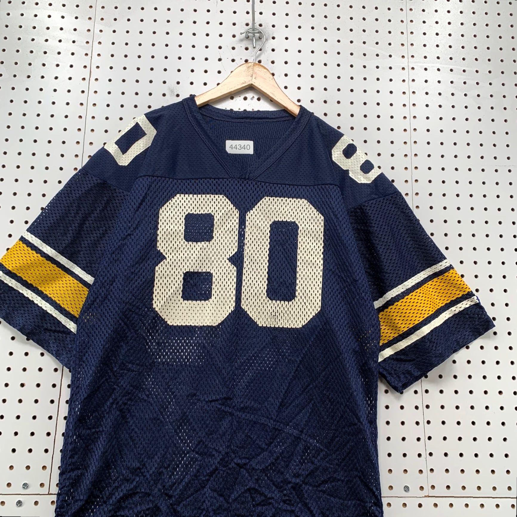 Champion VINTAGE Champion Football Jersey Mens L Blue #80 Navy Blue Yellow 80s USA Shirt Mens L Blue 80s Football Jersey Size US L / EU 52-54 / 3 - 2 Thumbnail