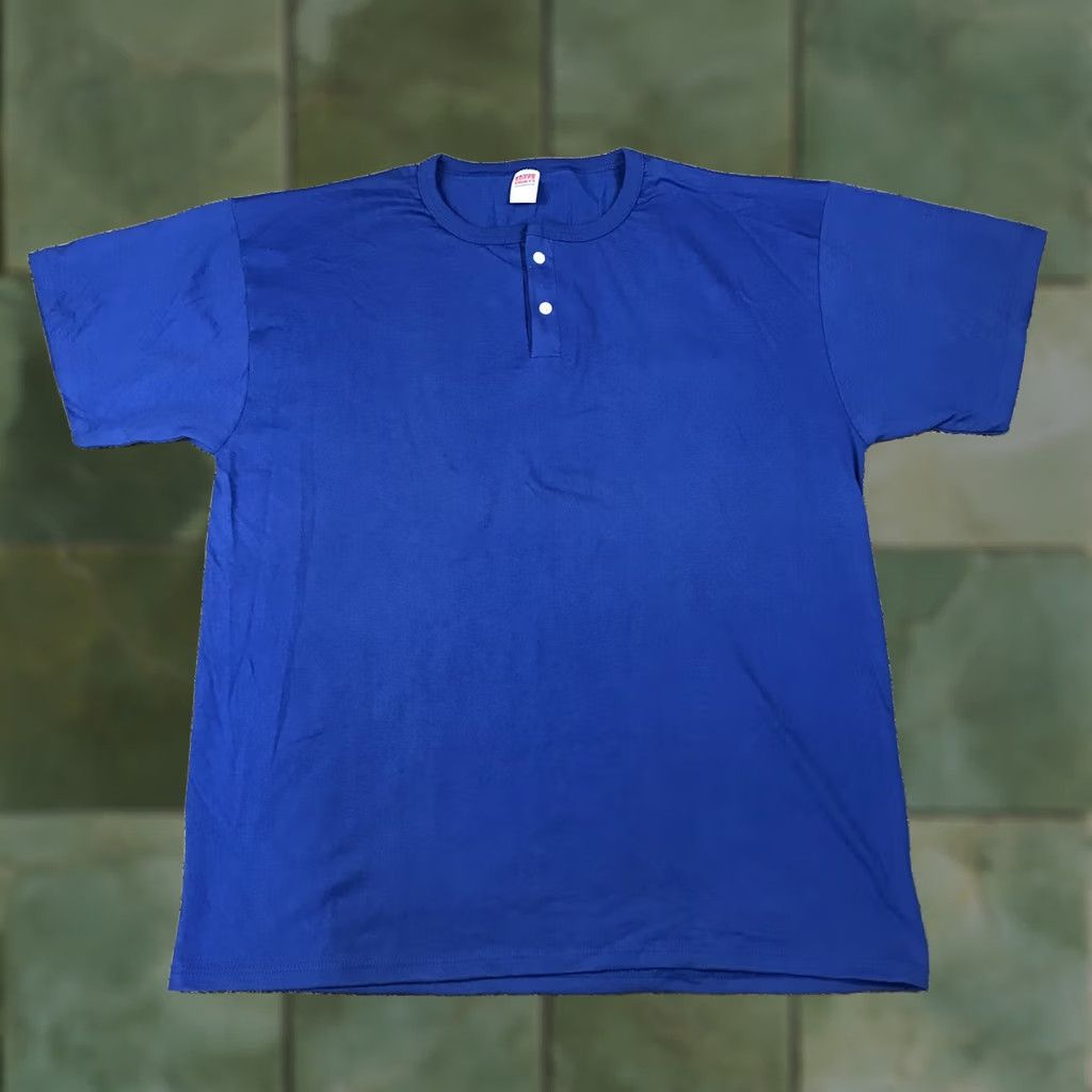 Soffe VINTAGE Soffe T-Shirt Henley 2XL Adult Blue Short Sleeve Single Stitch 90s Mens Size US XXL / EU 58 / 5 - 1 Thumbnail