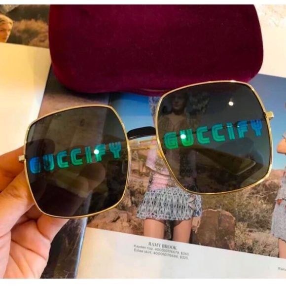 image of NWT Gucci Guccify Gg0414S Oversized Sunglasses in Blue, Men's