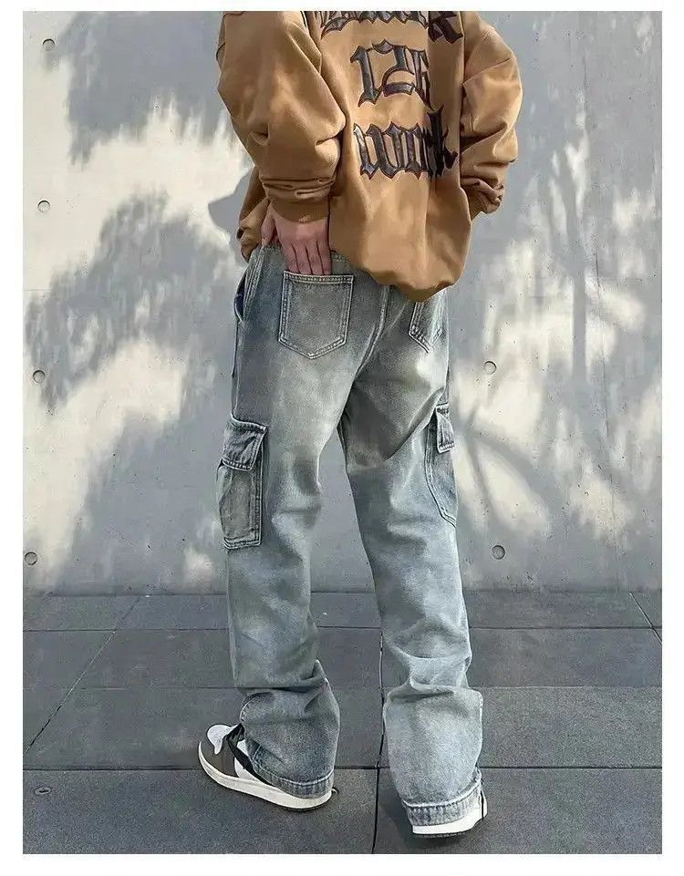 Japanese Brand Retro washed multi pocket jeans Size US 32 / EU 48 - 4 Thumbnail
