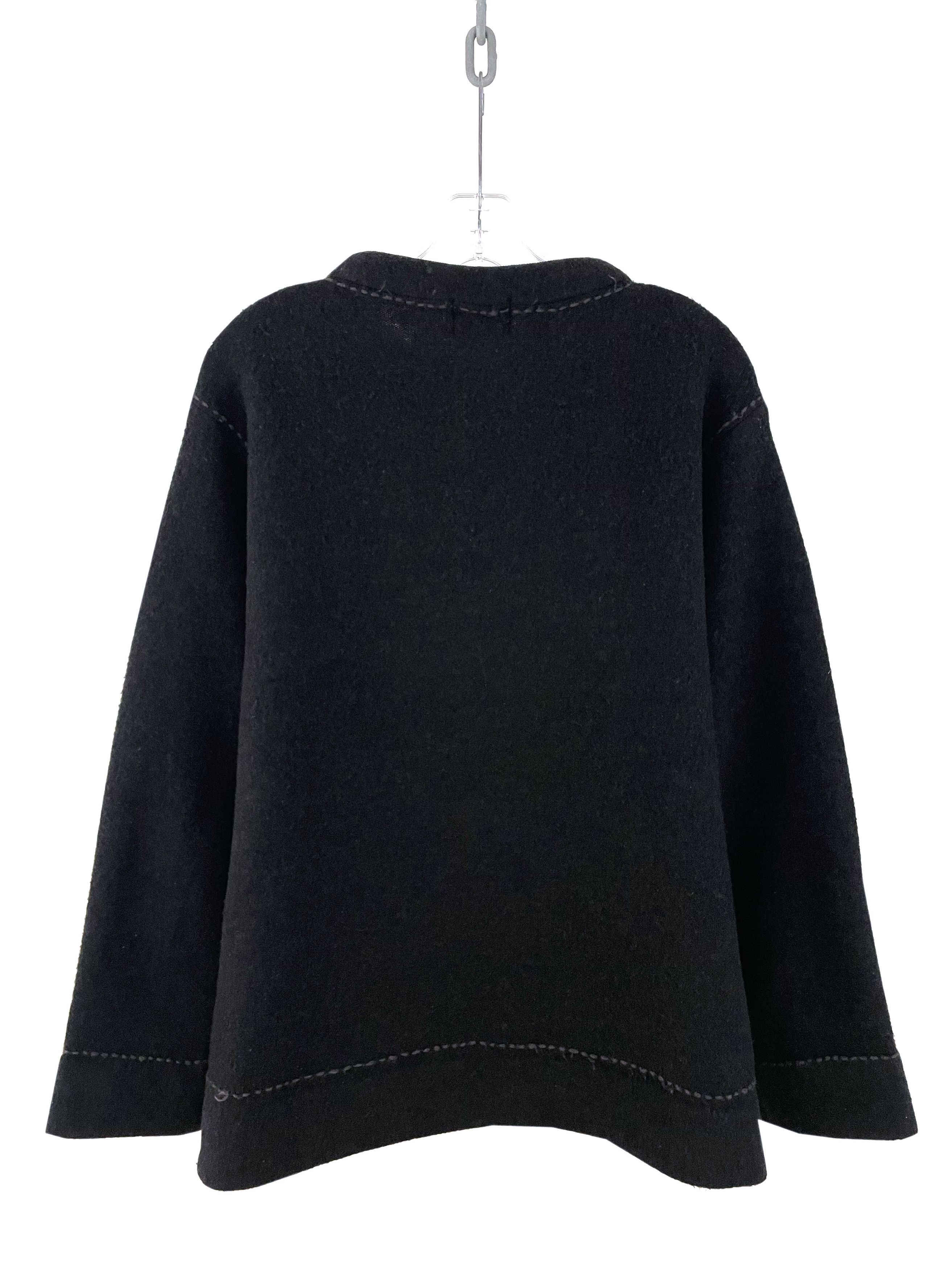 Yohji Yamamoto AAR Contrast Stitch Wool Sweater Size US L / EU 52-54 / 3 - 7 Thumbnail