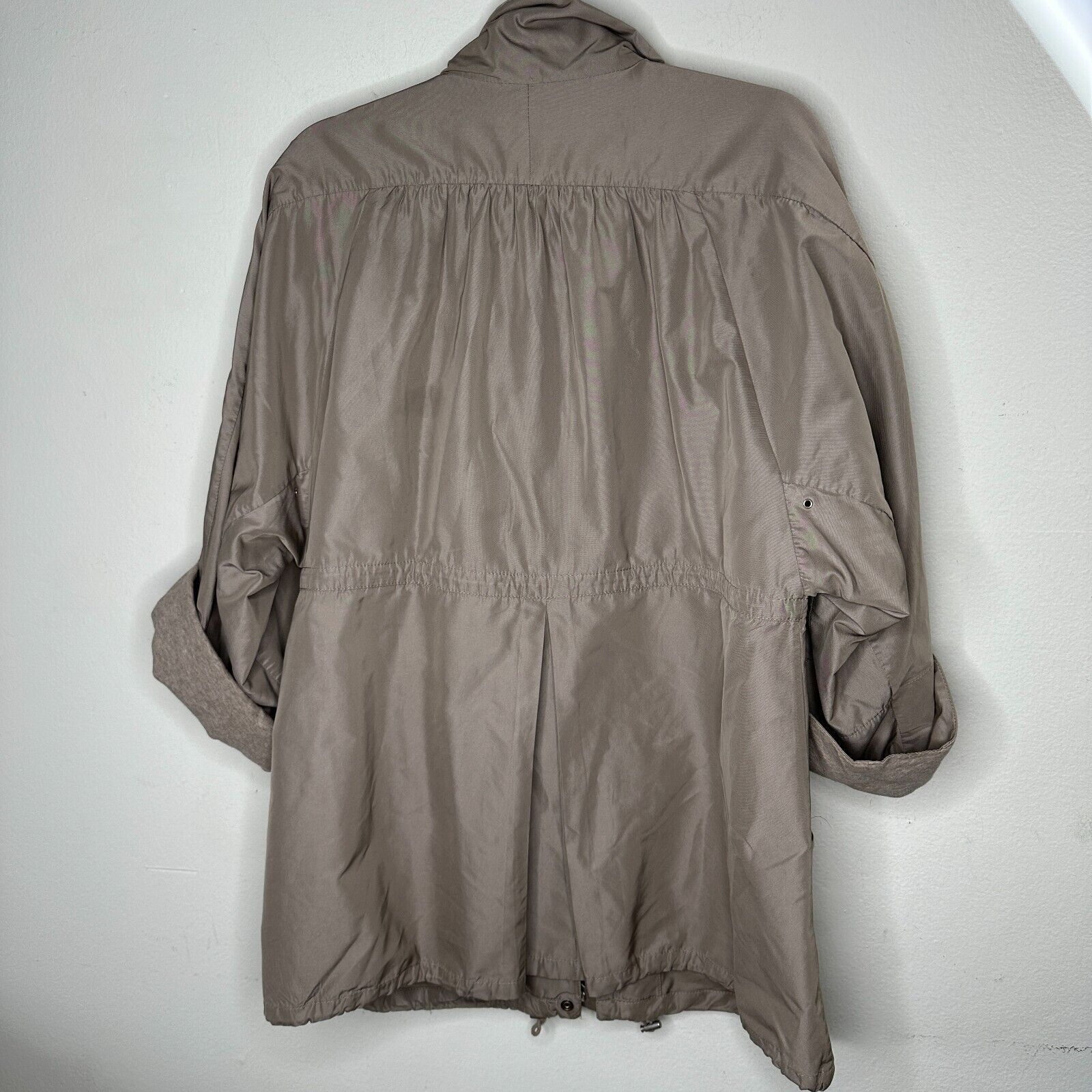 Brunello Cucinelli Brunello Cucinelli Taupe Snap Zip Cinch-Waist Jacket 46 Size L / US 10 / IT 46 - 3 Thumbnail