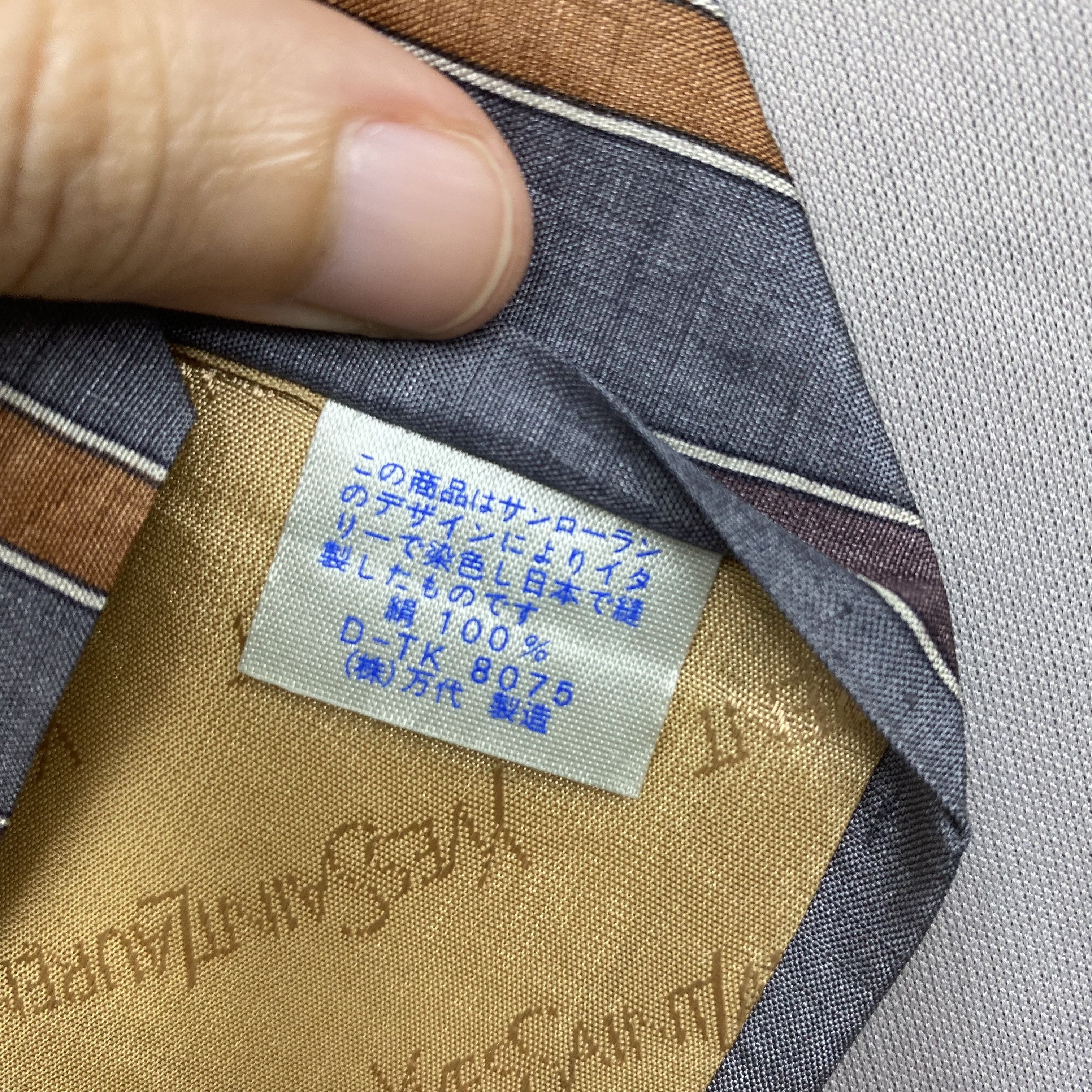 Japanese Brand Vintage Yves Saint Laurent SILK Necktie Cravate Pure Silk Size ONE SIZE - 7 Thumbnail