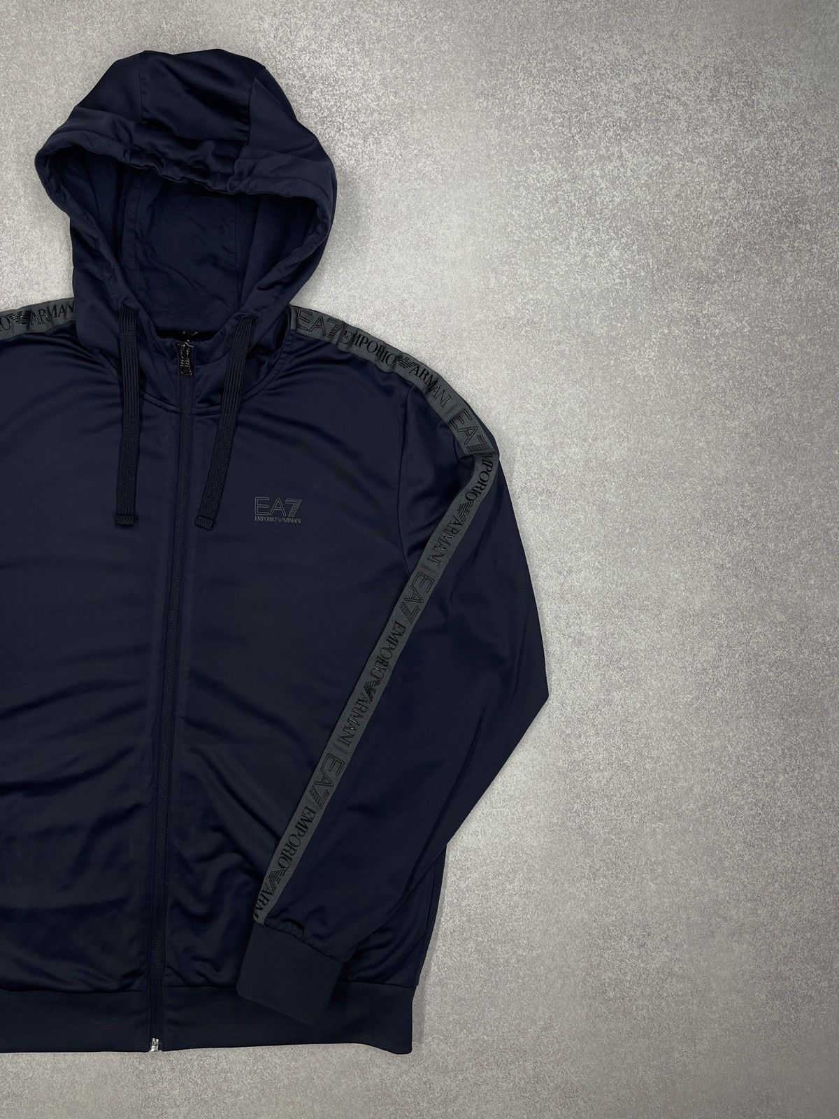 Armani Exchange × Emporio Armani × Giorgio Armani Mens Emporio Armani Zip Hoodie Navy Lampas Size L Size US L / EU 52-54 / 3 - 3 Thumbnail