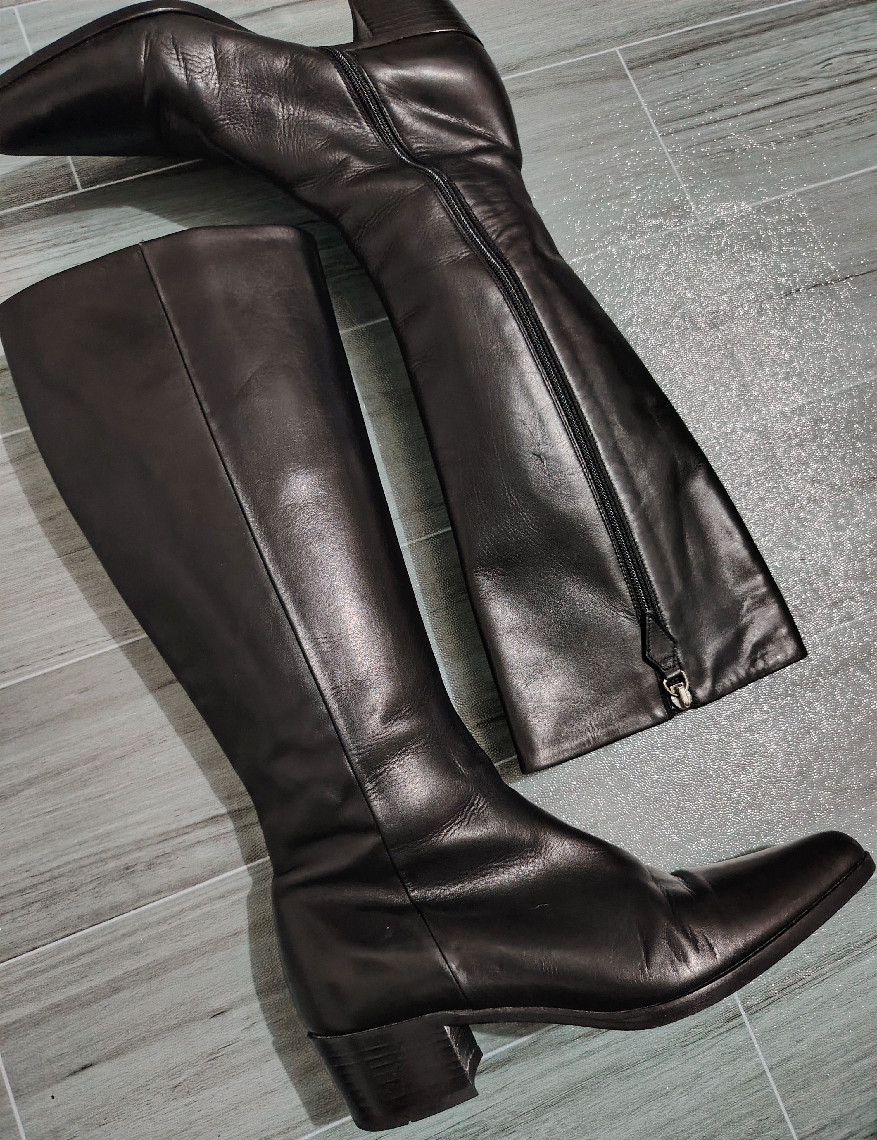 Jil Sander JIL SANDER - RAF SIMONS - Leather Knee-High Side Zip Boots Size US 6 / IT 36 - 4 Thumbnail