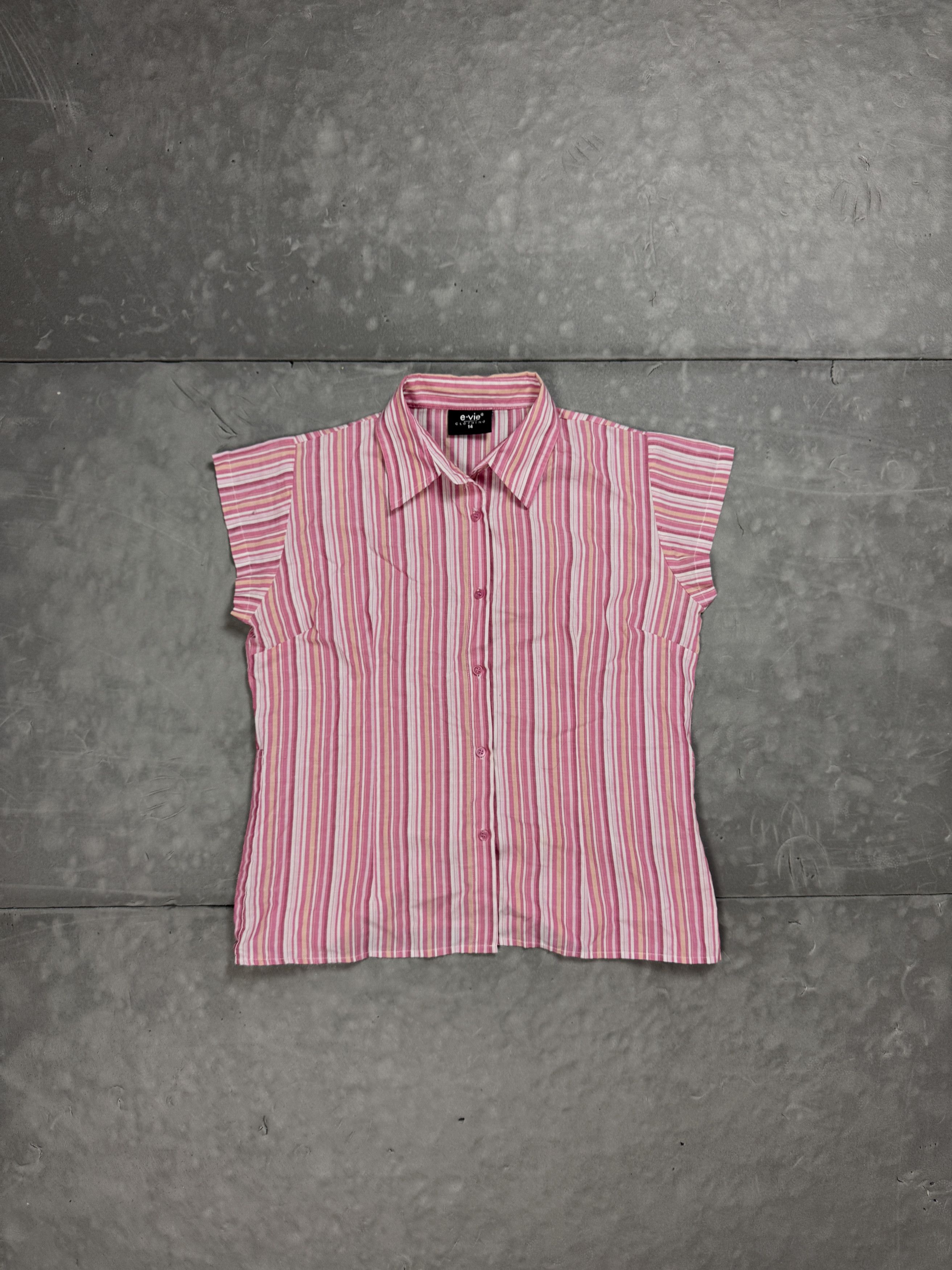 Vintage Vintage y2k striped pink shirt formal coquette retro Size S / US 4 / IT 40 - 3 Thumbnail