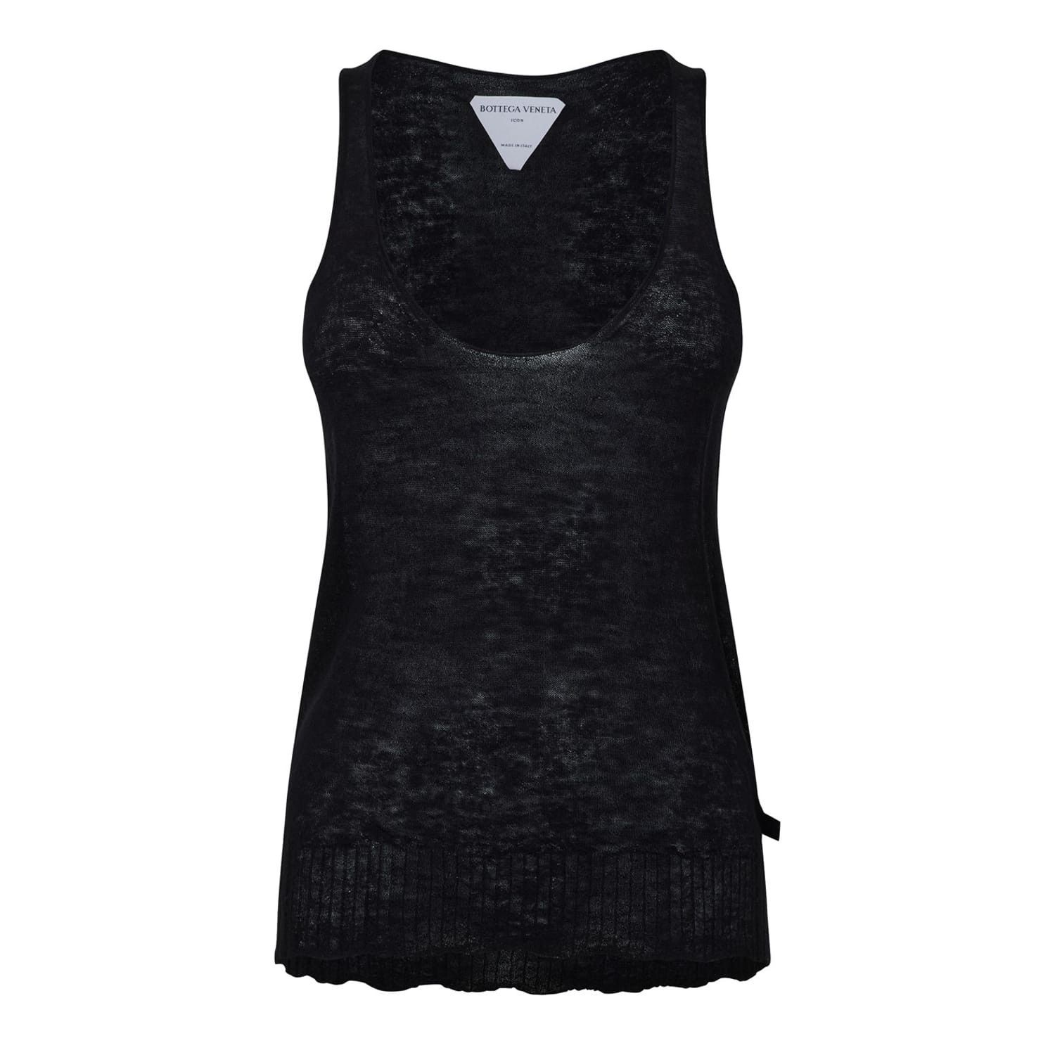 Bottega Veneta Bottega Veneta Scoop Neck Regular Fit Tank in Black Size M / US 6-8 / IT 42-44 - 1 Thumbnail