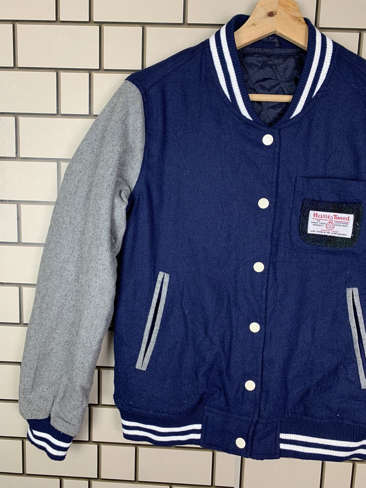 Harris Tweed × Vintage Harris Tweed Varsity Jacket Size US S / EU 44-46 / 1 - 4 Thumbnail