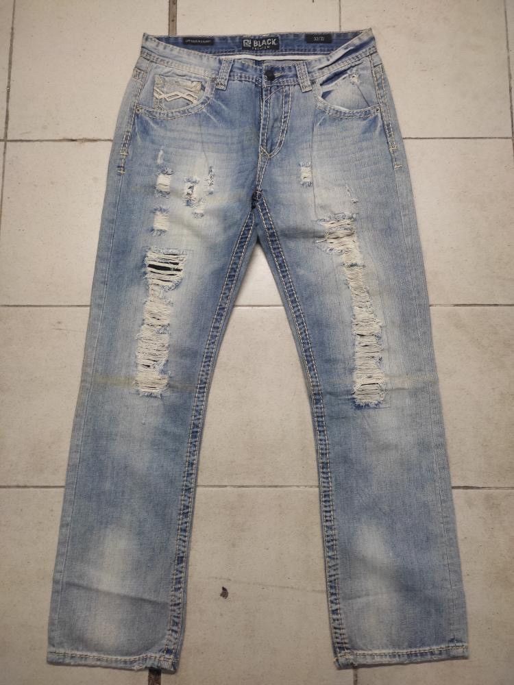 Japanese Brand VINTAGE BLACK PREMIUM JEANS DISTRESSED STYLE Size US 34 / EU 50 - 5 Thumbnail