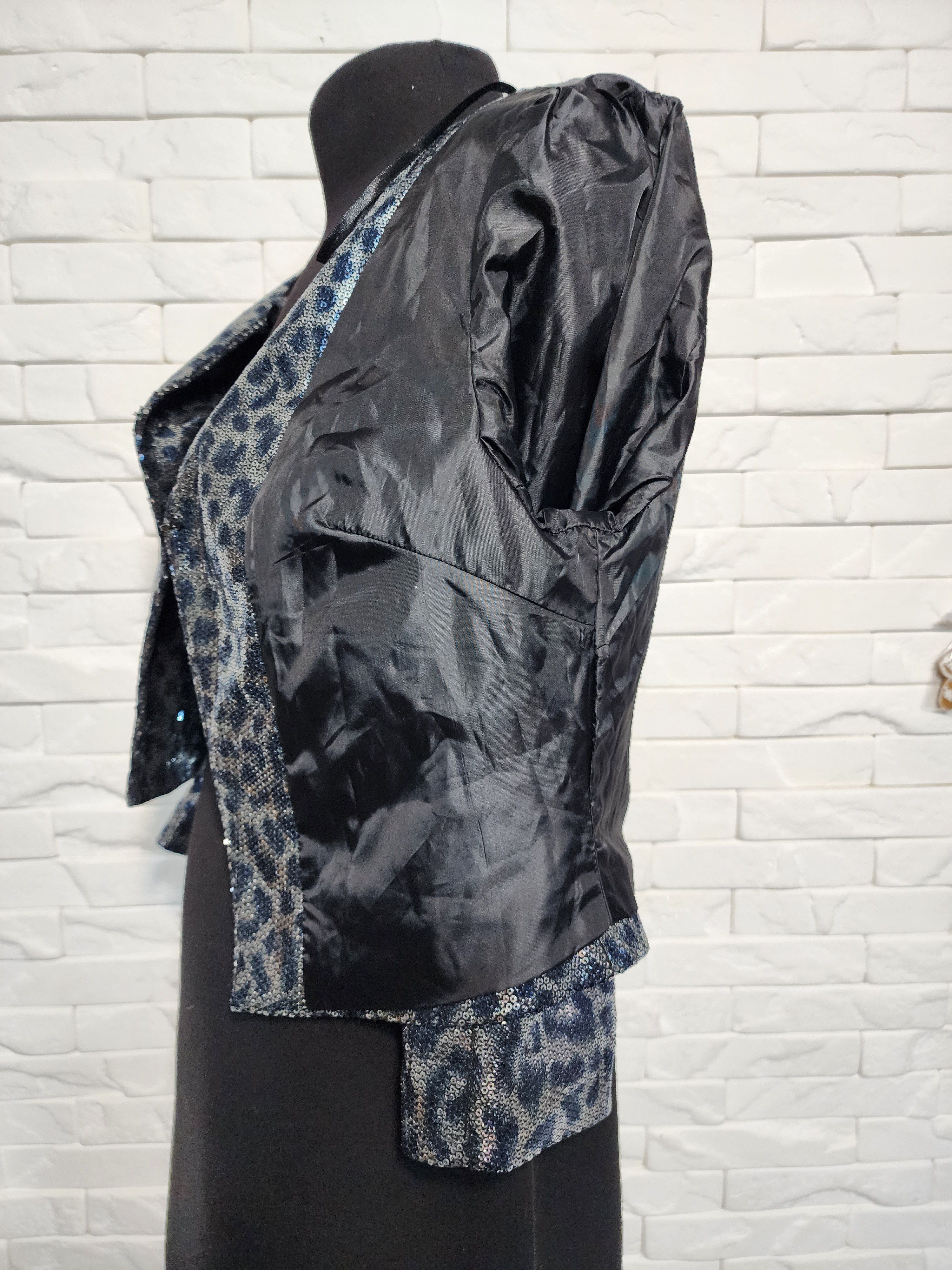 NEXT Silver-Blue Jacket With Sequins: Women's Blue Blazer Size M / US 6-8 / IT 42-44 - 9 Thumbnail