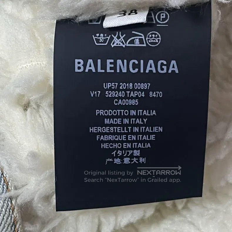 Balenciaga Balenciaga Lambswool Back Logo Denim Jacket Size XS / US 0-2 / IT 36-38 - 5 Thumbnail