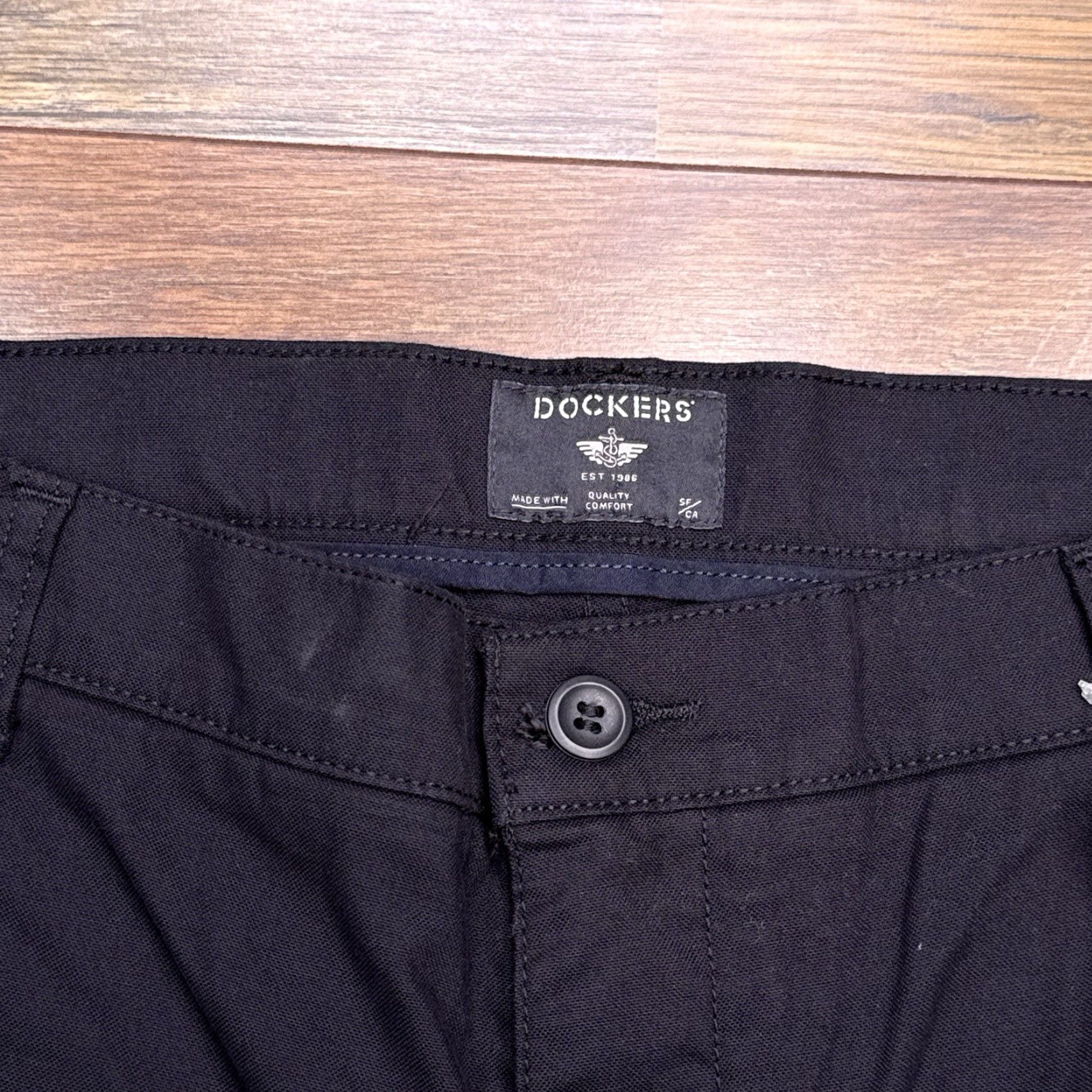 Dockers Dockers Chino Pants Mens 40x30 Straight Fit Navy Blue Mid Rise Stretch New Size US 40 / EU 56 - 4 Thumbnail