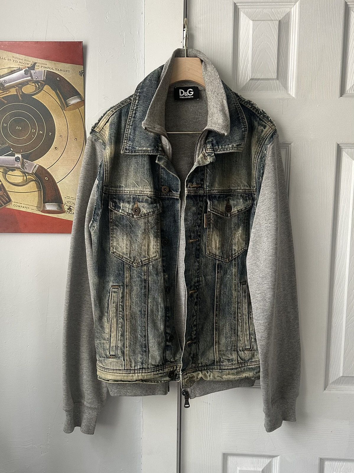 Dolce & Gabbana Dolce & Gabbana Hybrid Denim Fleece Size US M / EU 48-50 / 2 - 1 Thumbnail