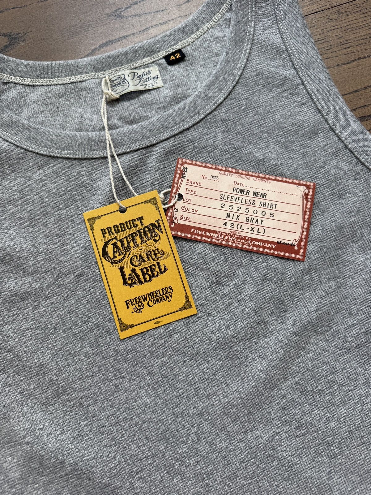 Freewheelers Freewheelers Japan Power Wear Grey Cotton Mens Tank Top New Size US L / EU 52-54 / 3 - 6 Thumbnail