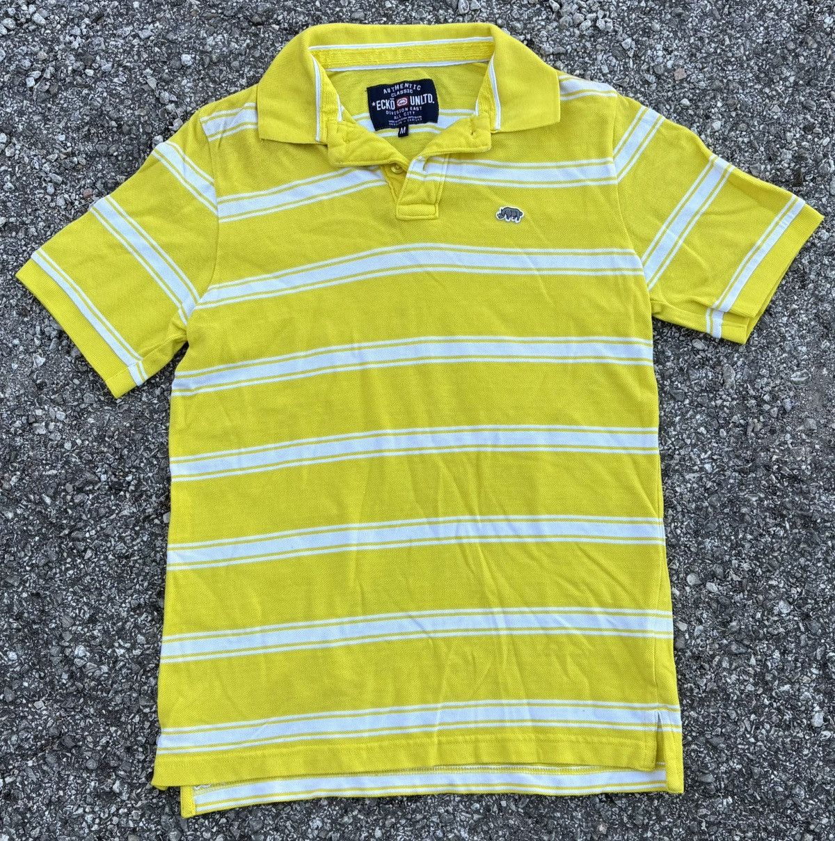Ecko Unltd. Ecko Unlimited Yellow White Striped Polo Size US M / EU 48-50 / 2 - 1 Thumbnail