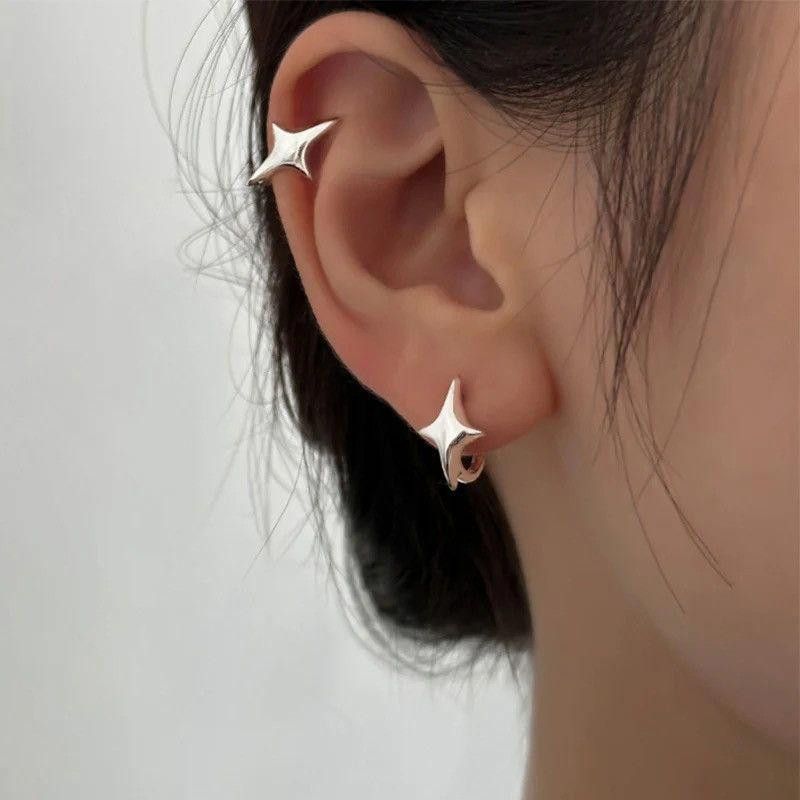 Other Star Geometric Hoop Earring Size ONE SIZE - 1 Thumbnail