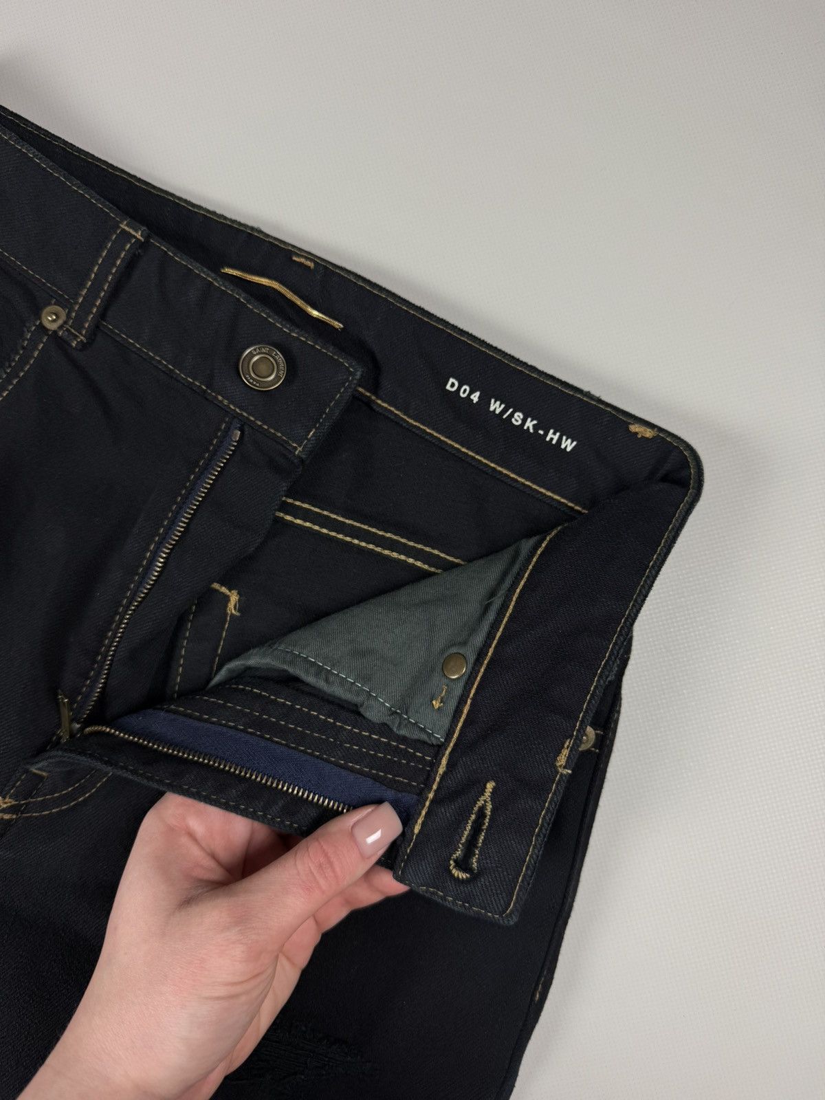 Saint Laurent Paris Saint Laurent Thrash Overdye Japan Denim Ladies Skinny Jeans Size 27" / US 4 / IT 40 - 15 Thumbnail