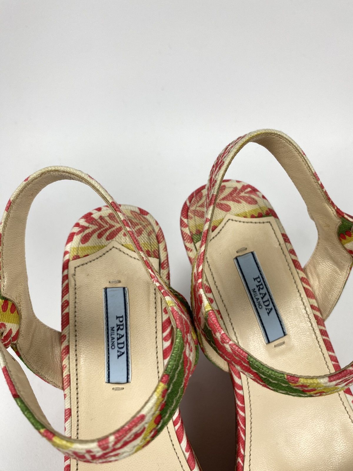 Prada Prada Platform Sandals Cloth Wedges Printed size 38 Size US 8 / IT 38 - 5 Thumbnail