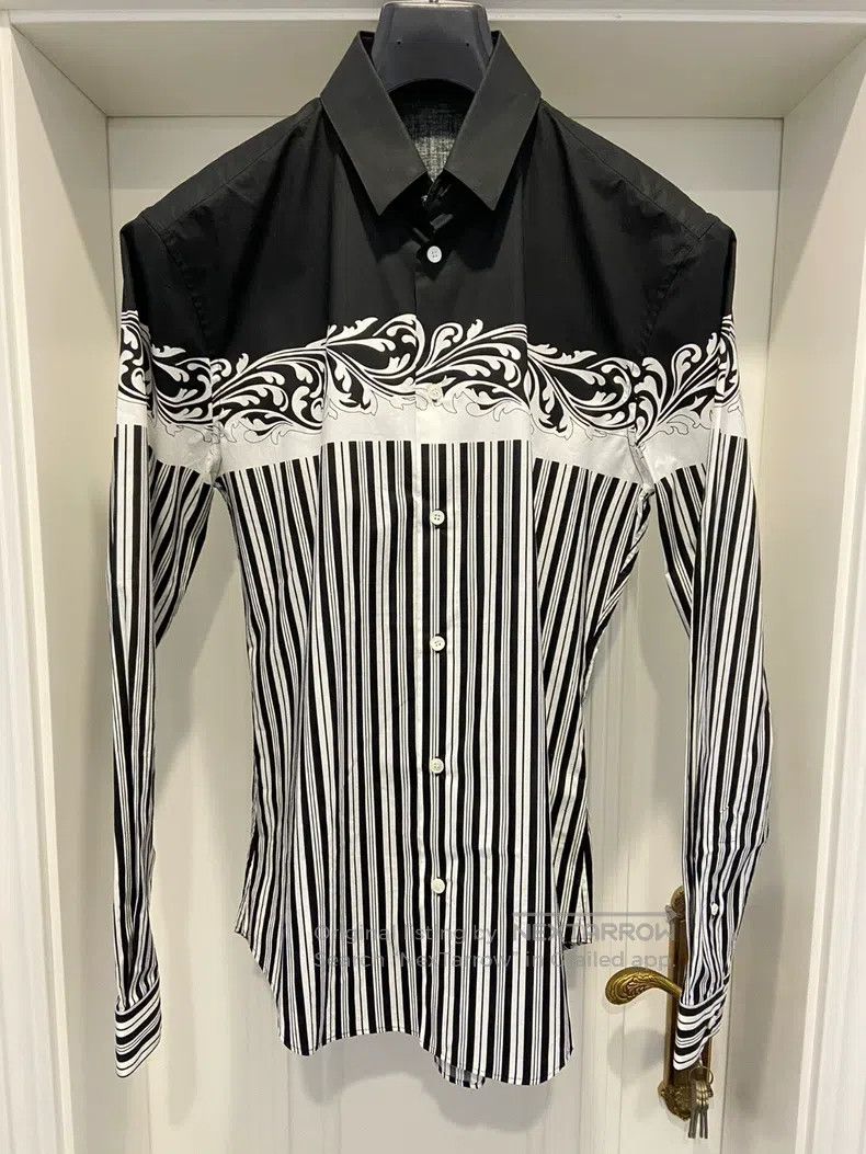 Versace Versace Slim black and white patterned shirt Size M / US 6-8 / IT 42-44 - 1 Thumbnail